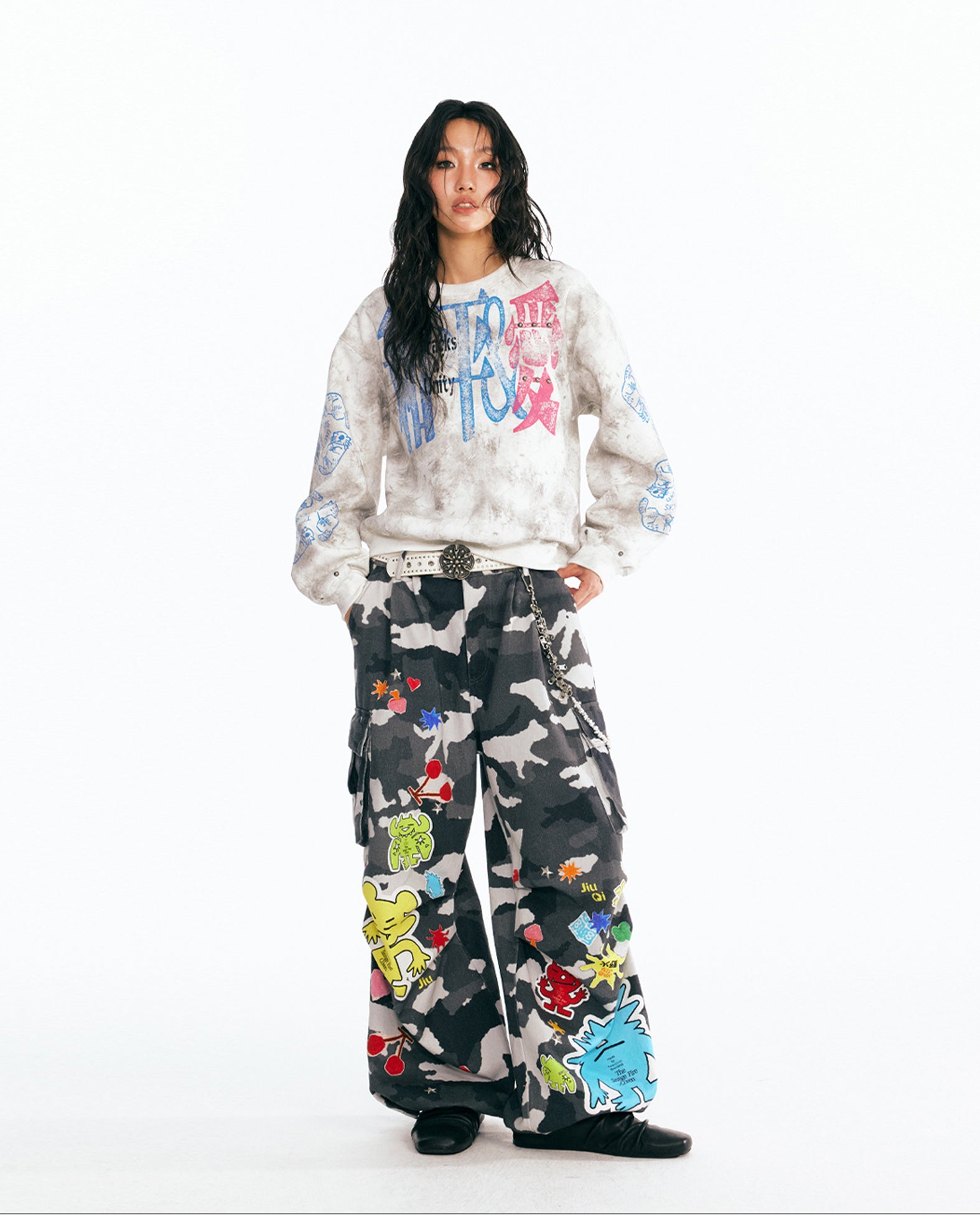 1997 POSTOFFICE Peaceful Love Tie-Dye Sweatshirt