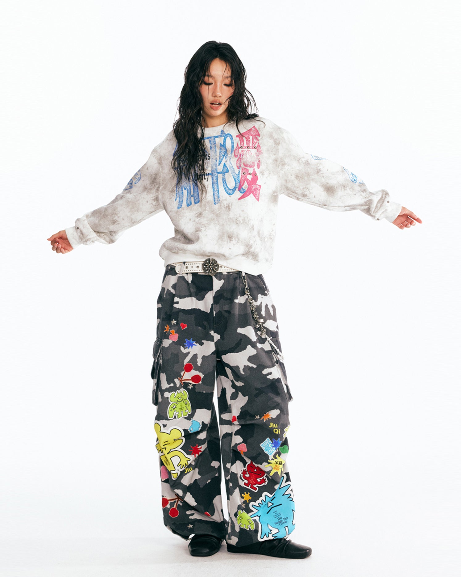1997 POSTOFFICE Peaceful Love Tie-Dye Sweatshirt