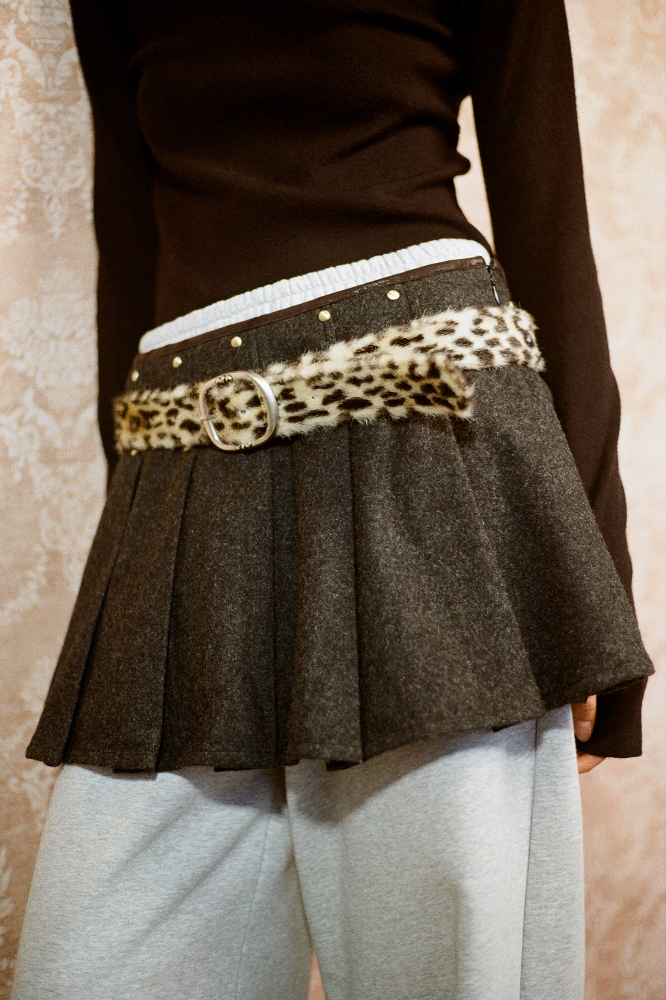 OINIMI Leopard Oval-Buckle Belt