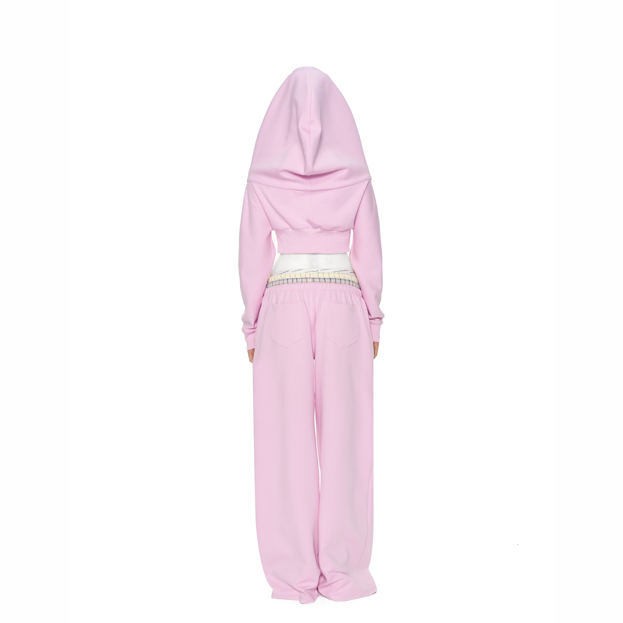 NEVER OFFEND L ANGEL Cropped Zip Hoodie Triple-Waist Plaid Set