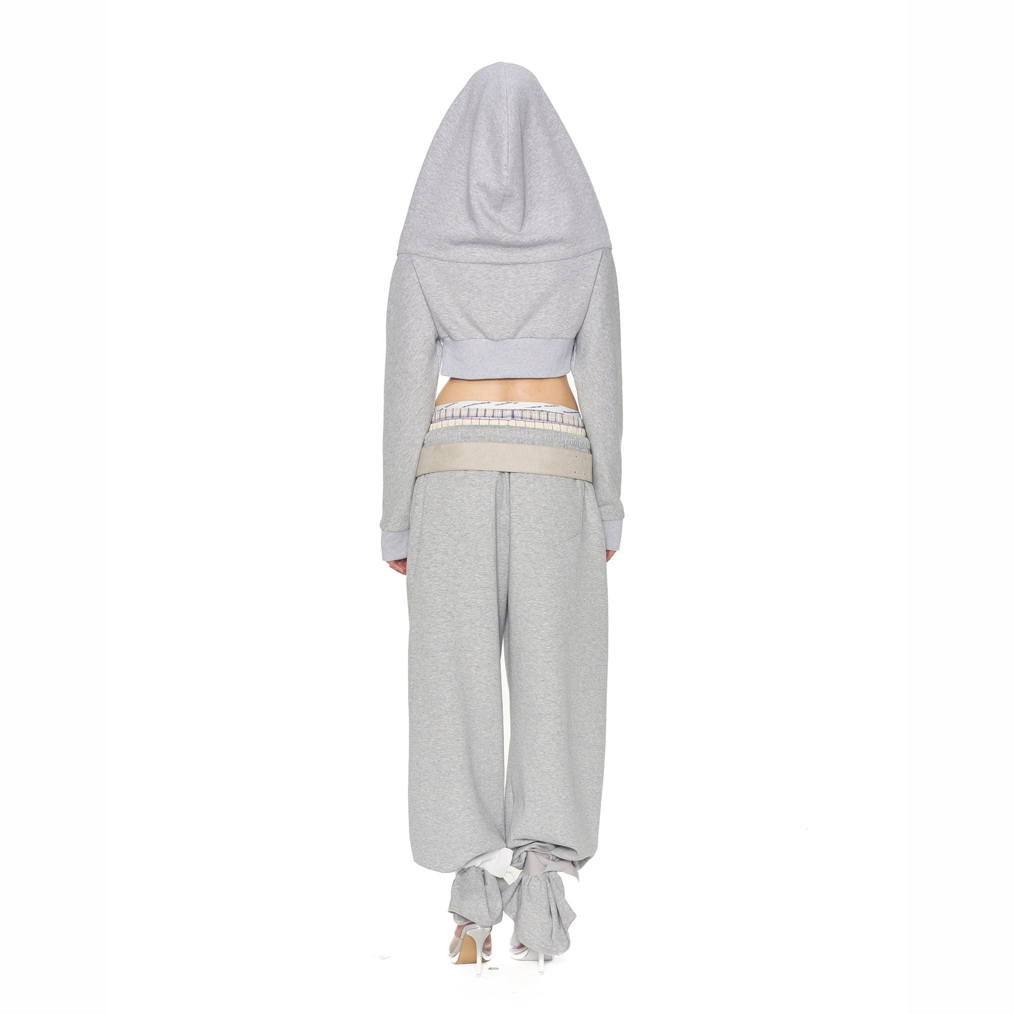 NEVER OFFEND L ANGEL Cropped Zip Hoodie Triple-Waist Plaid Set
