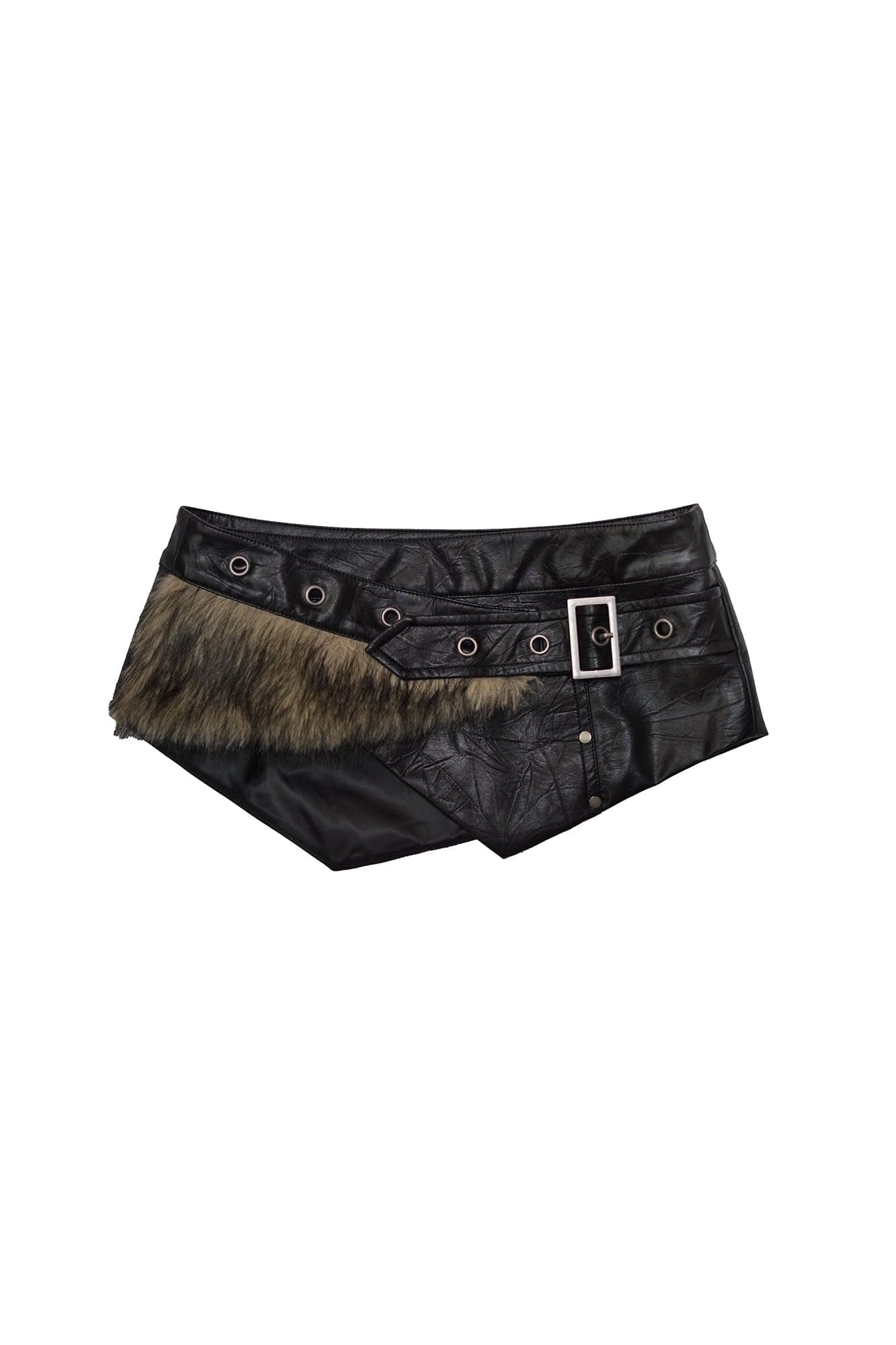 CESTNOUS Spliced Faux Leather Belt Overlay