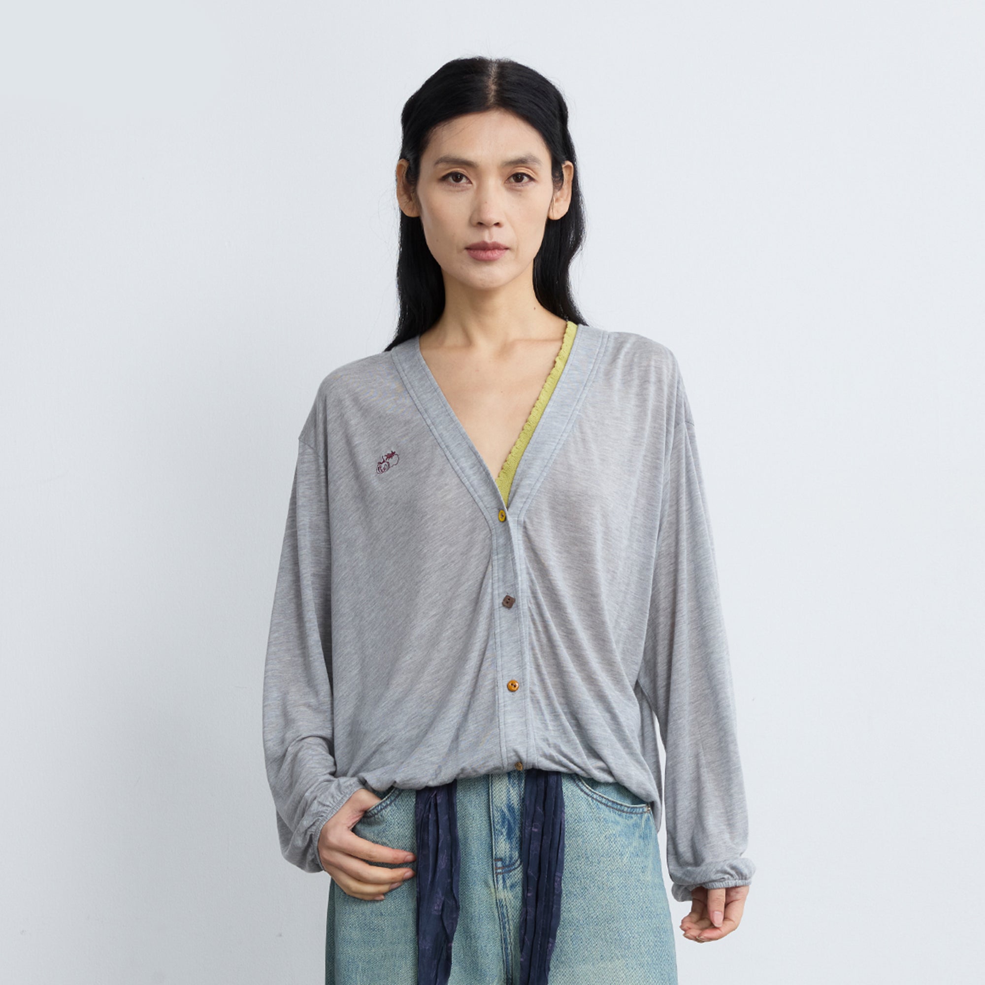NOESE Silk-Blended Draped Cardigan