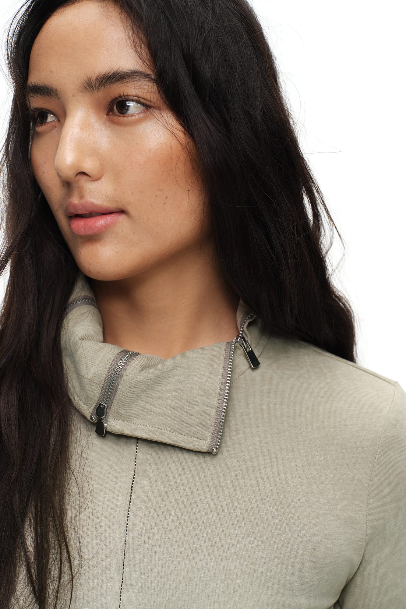 OINIMI Deconstructed Triple-Zip Funnel-Neck Jacket