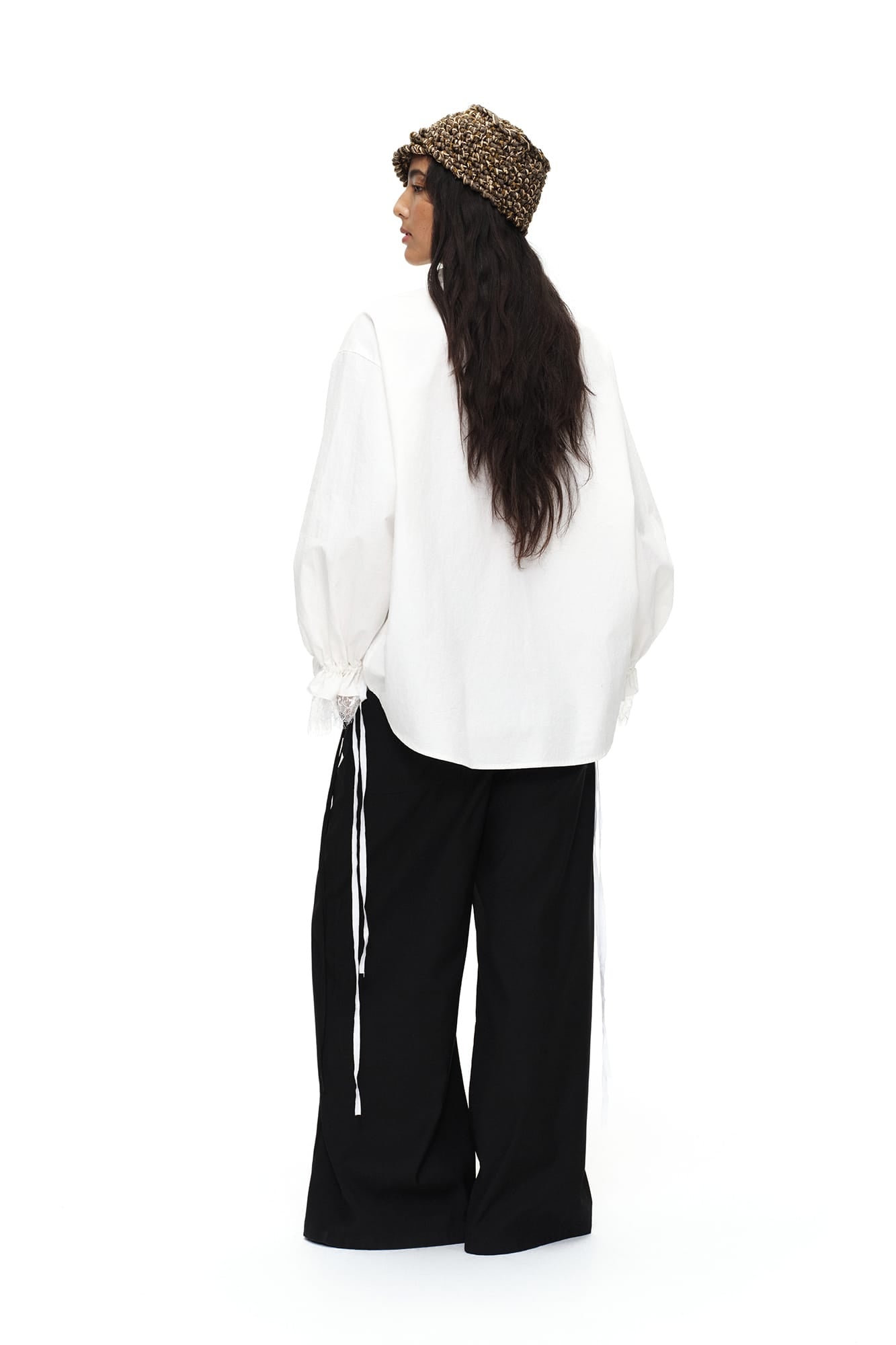 OINIMI Detachable Buttoned Wrap-Front Wide-Leg Pants
