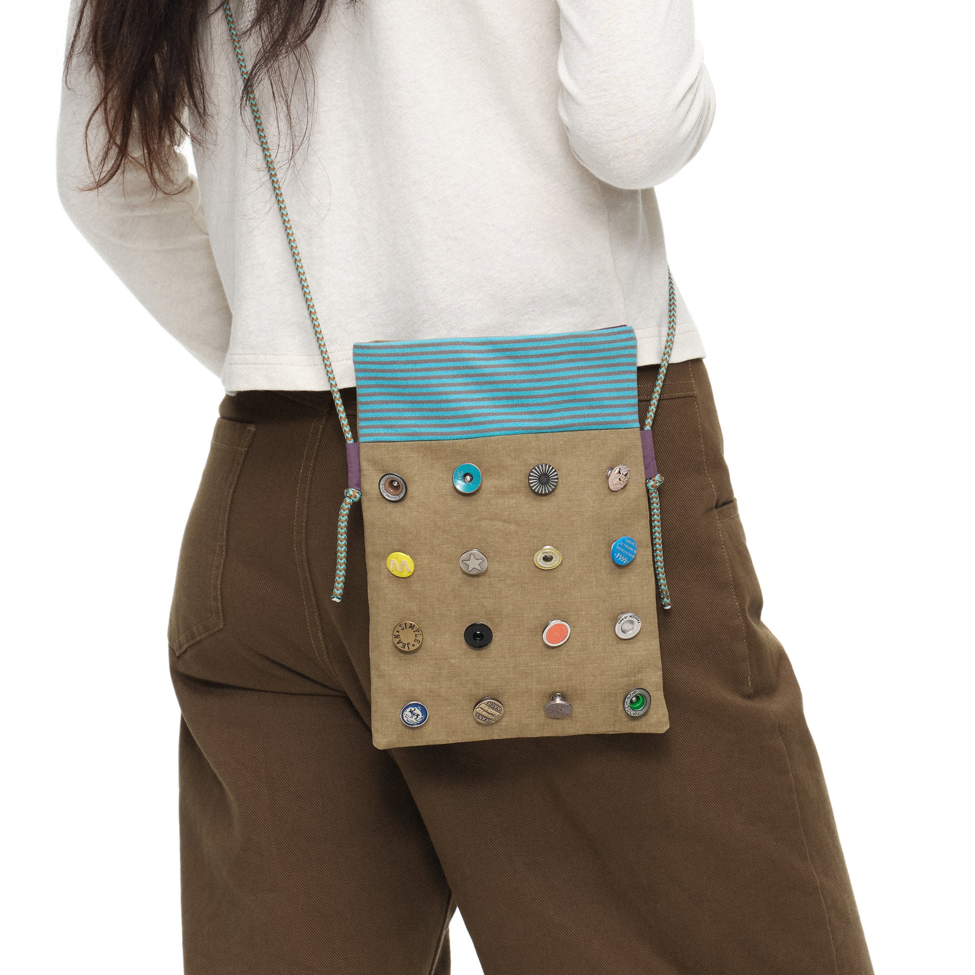 OINIMI Snap-Studded Rope-Strap Crossbody Pouch
