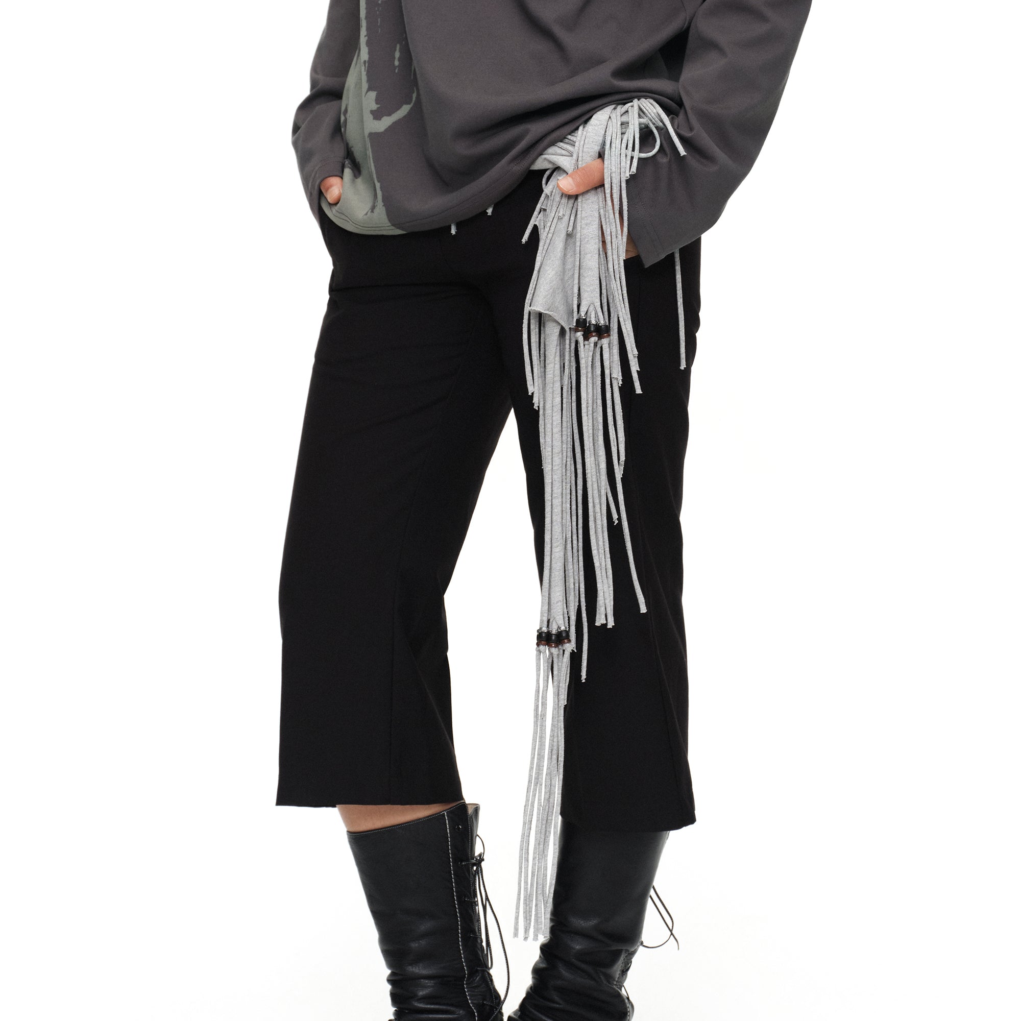 OINIMI Draped Beaded Fringe Multiway Scarf