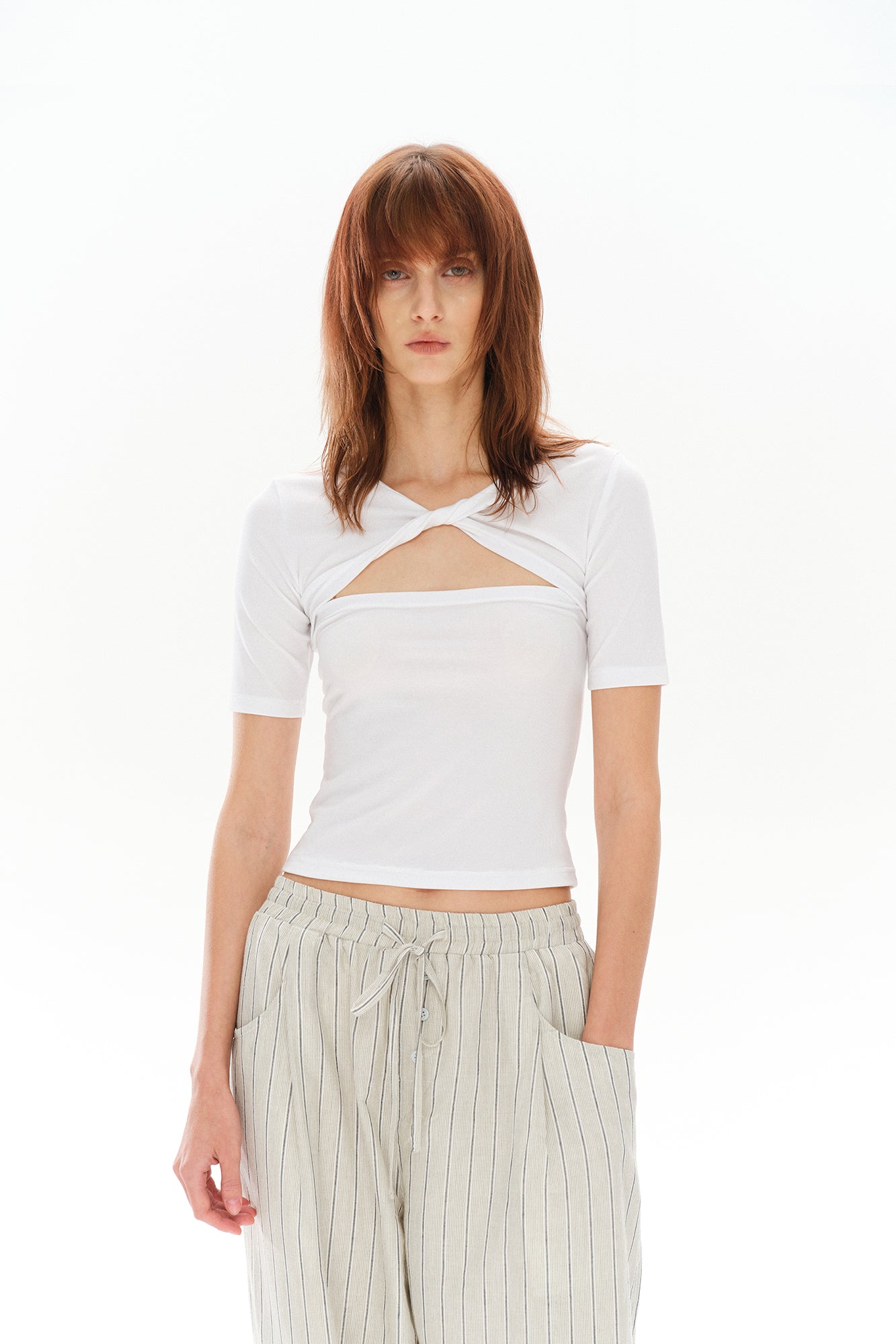 COSTUSTOOT Reversible Twist Cut-Out T-Shirt
