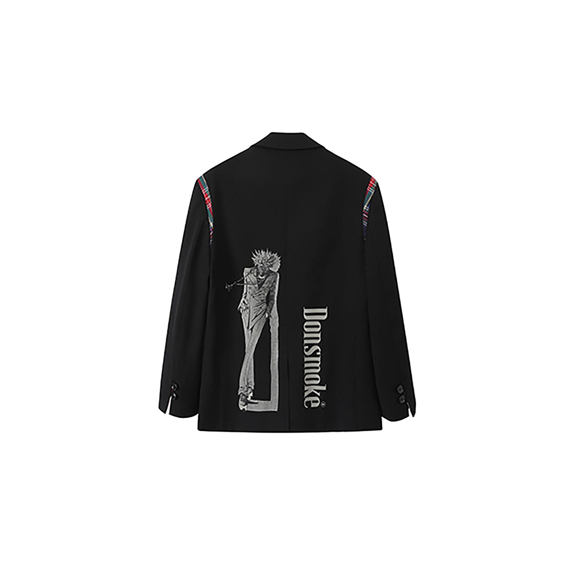 DONSMOKE × NANA Plaid Panel Graphic Oversized Blazer