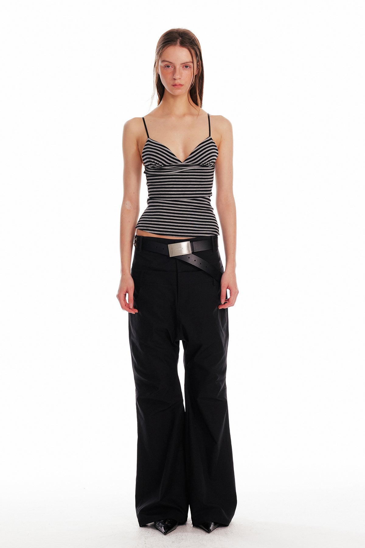 ALINNV STUDIO Striped V-Neck Cami Top