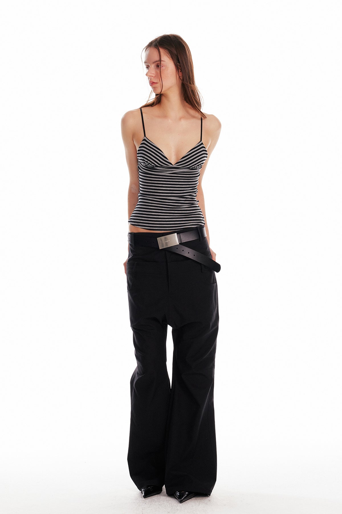 ALINNV STUDIO Striped V-Neck Cami Top