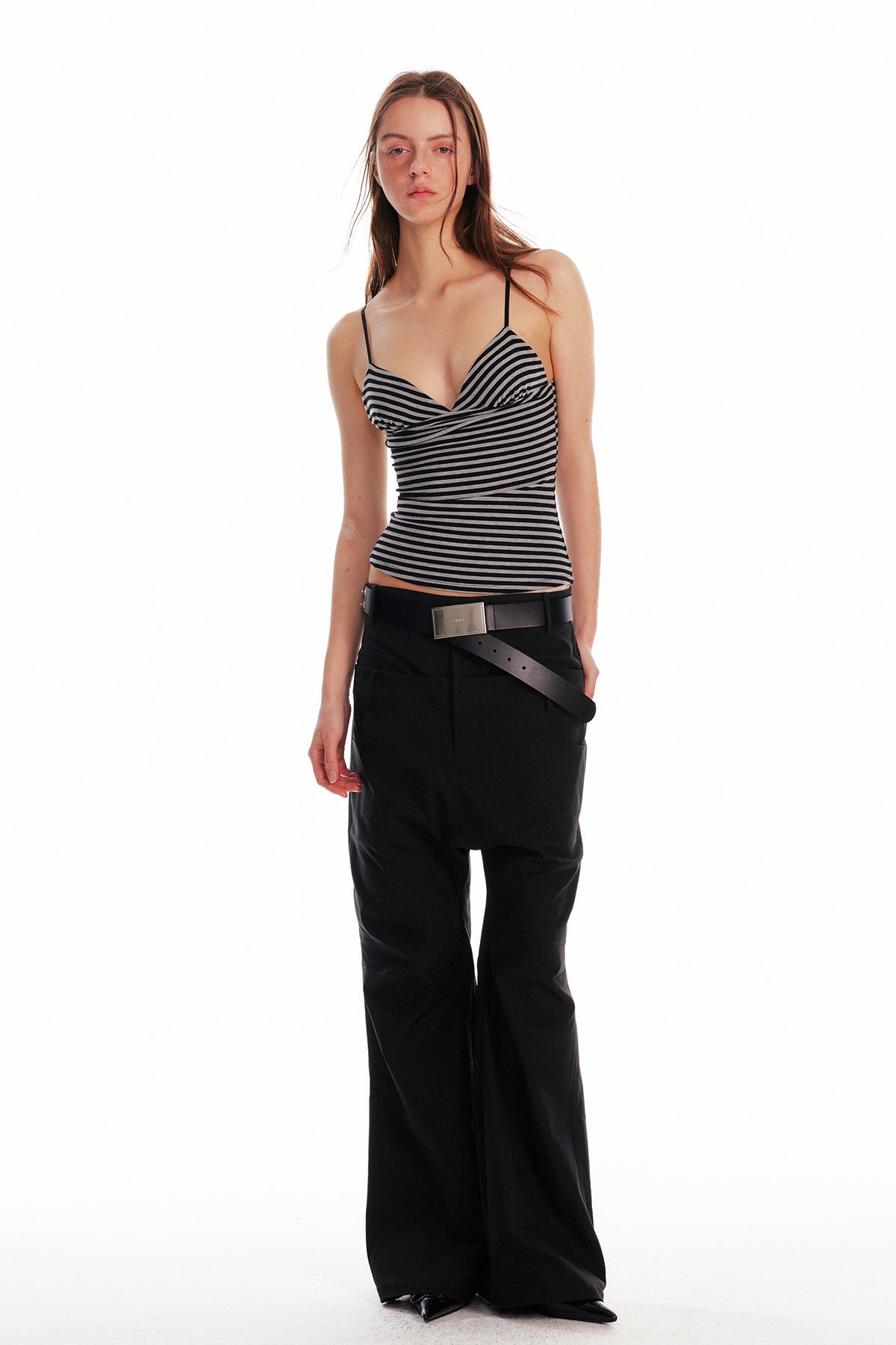 ALINNV STUDIO Striped V-Neck Cami Top