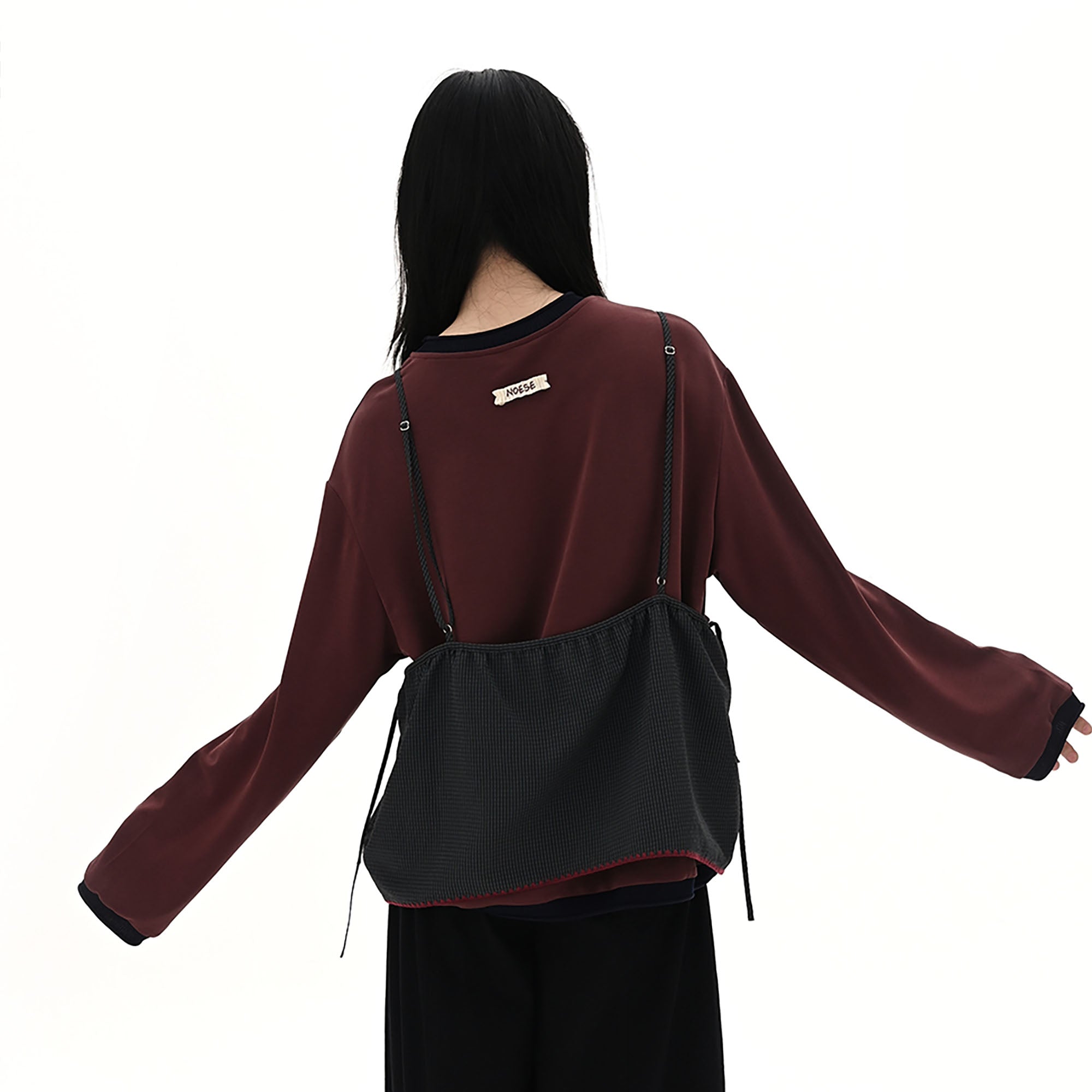 NOESE Contrast-Piped Checked Adjustable-Strap Camisole