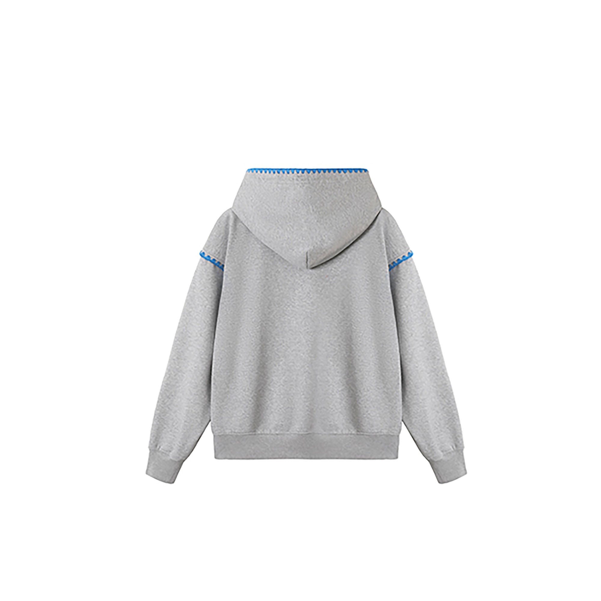 DONSMOKE Retro Embroidered Patch Whipstitch Hoodie