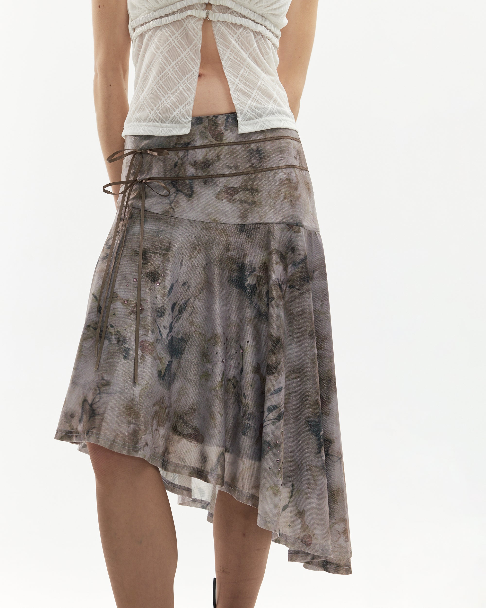 JIUWU PARK Tie-Dye Embellished Asymmetrical Skirt