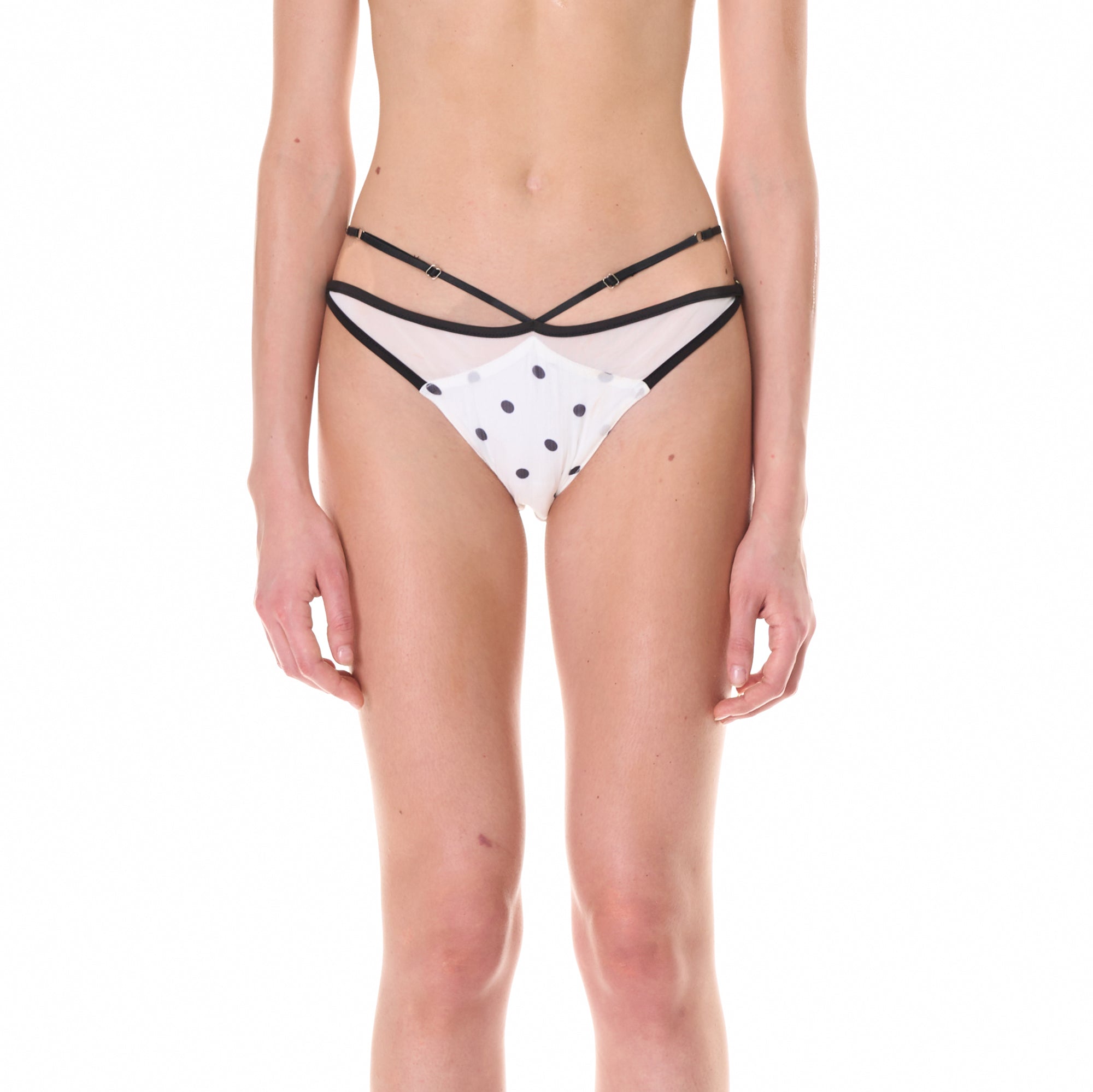 NEVER OFFEND L ANGEL Polka Dot Strappy Bikini Lingerie Set