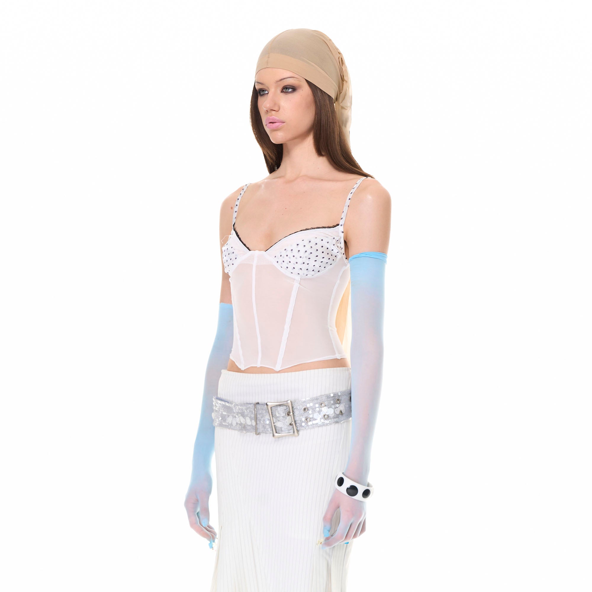 NEVER OFFEND L ANGEL Sheer Corset Cami Top