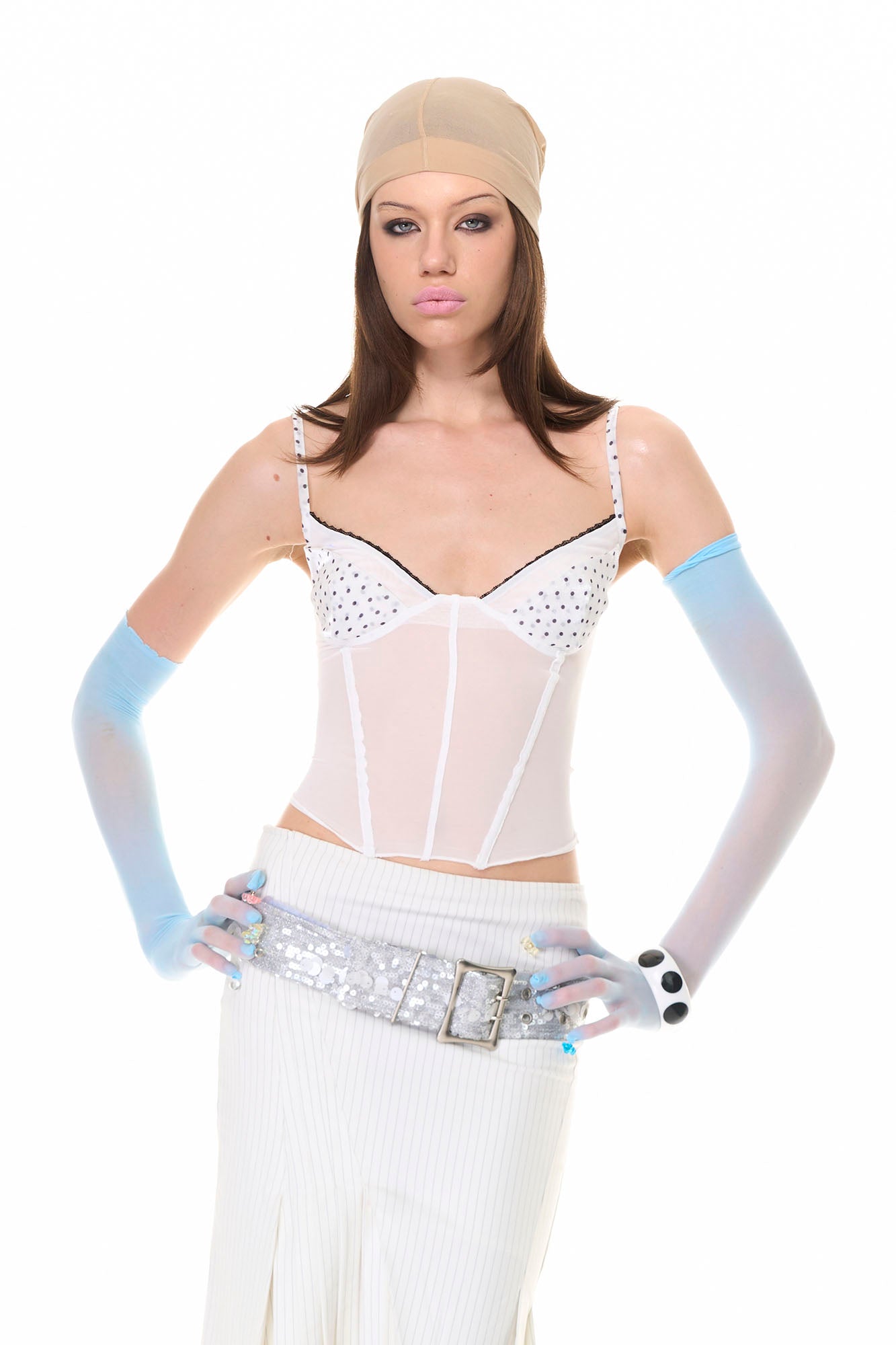 NEVER OFFEND L ANGEL Sheer Corset Cami Top