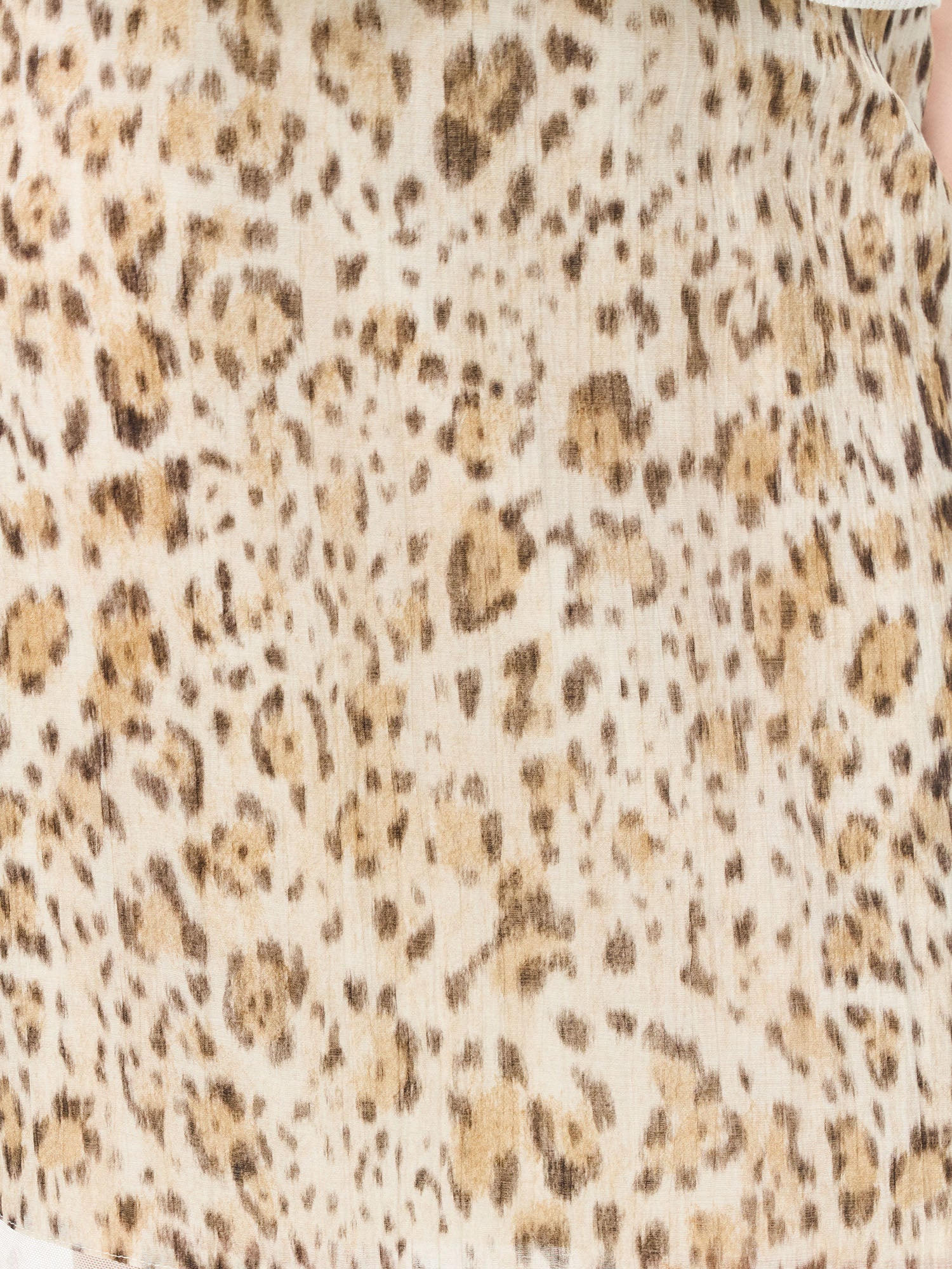 LEONSENSE Leopard Lace-Trim Mini Skirt