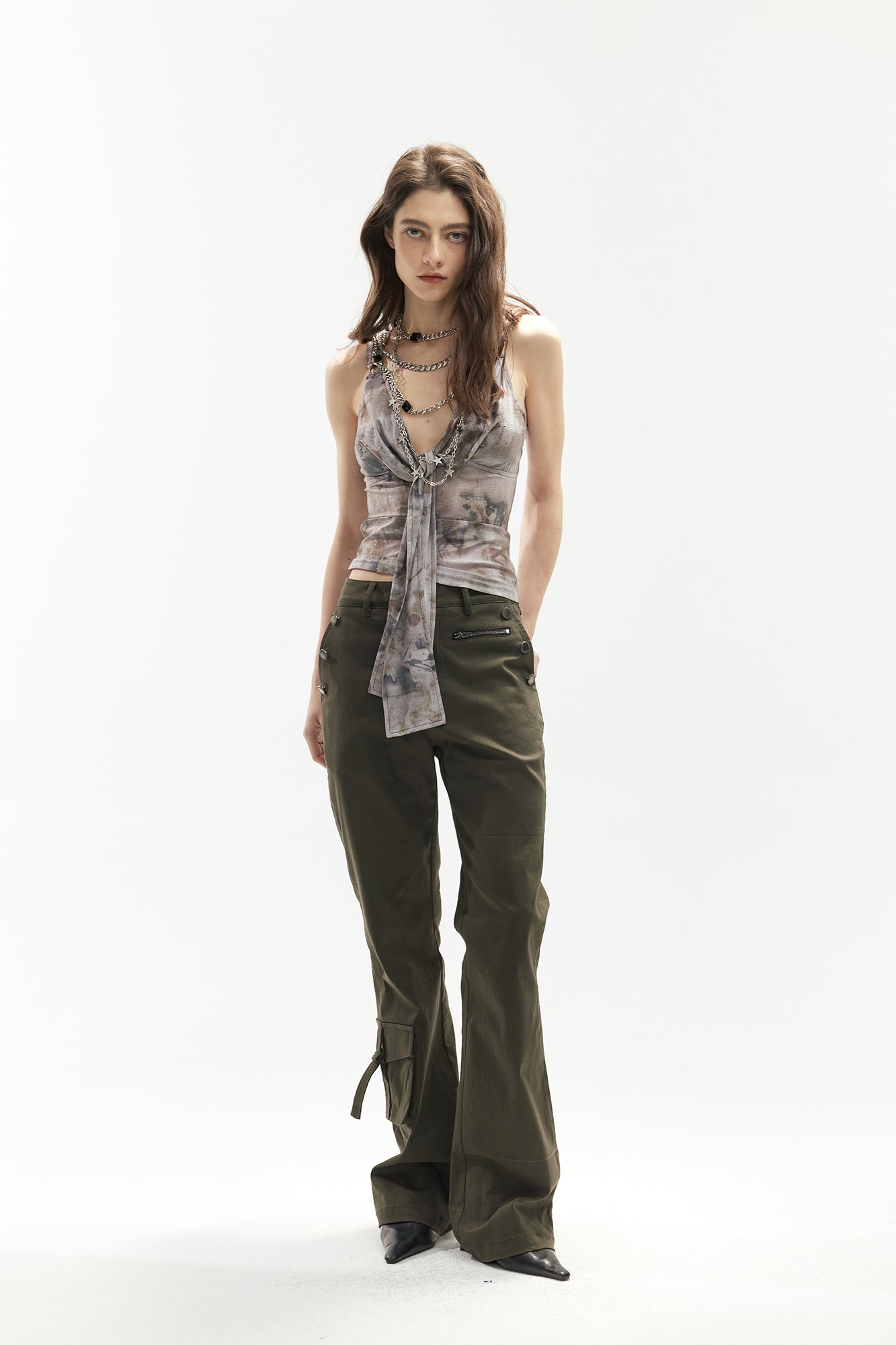 JIUWU PARK Utility Flared Cargo Pants
