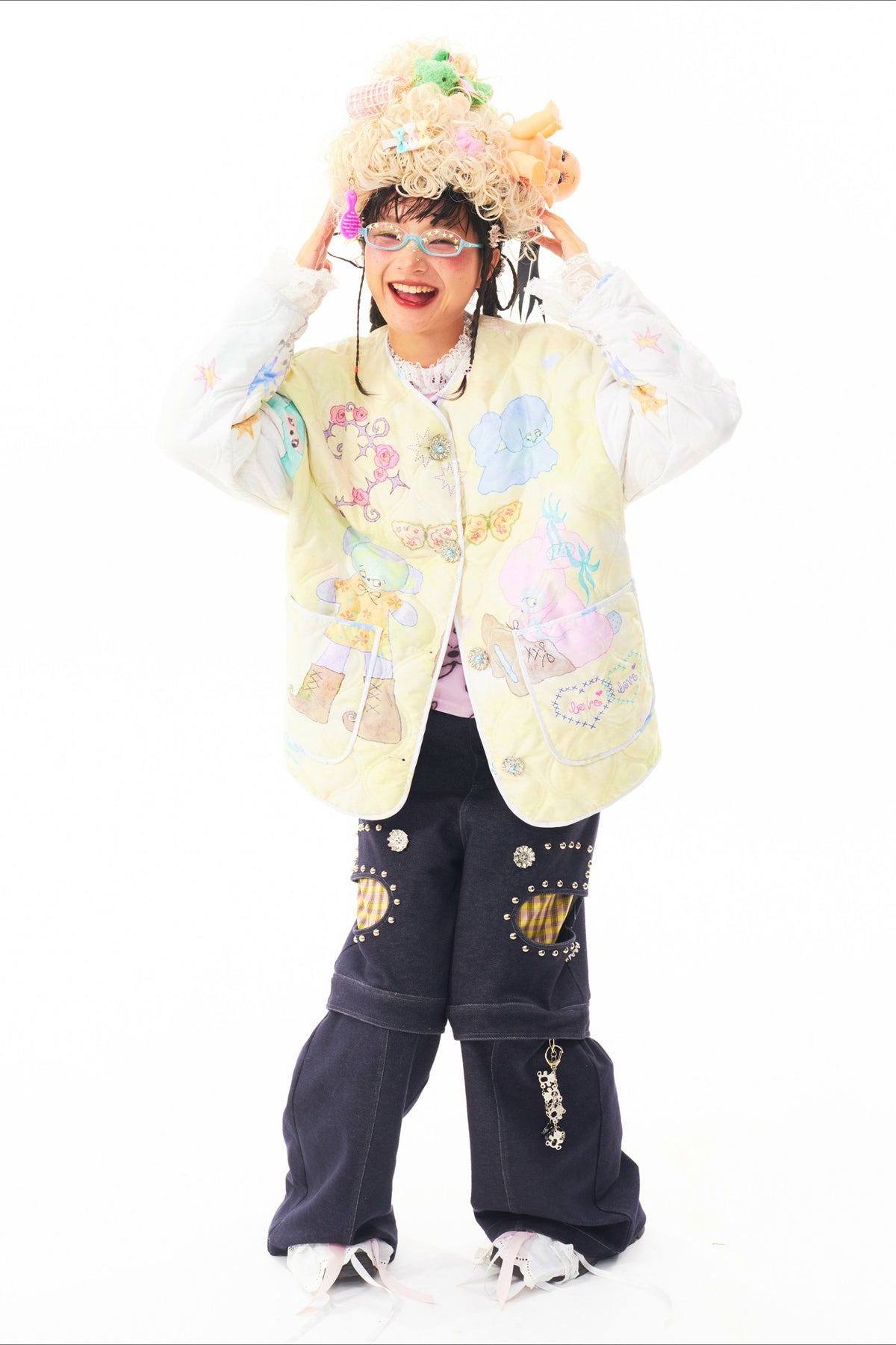SILLYSIS Reversible Graphic Quilted Cotton-Padded Jacket — full body