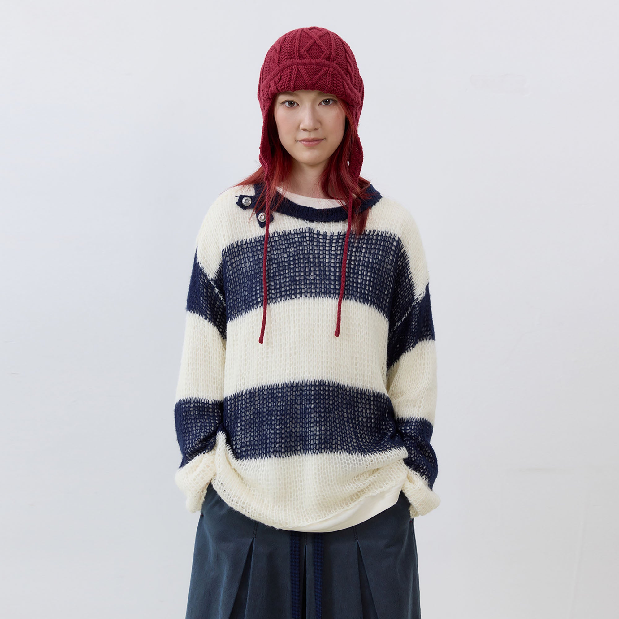 NOESE Contrast Layered-Collar Sweater