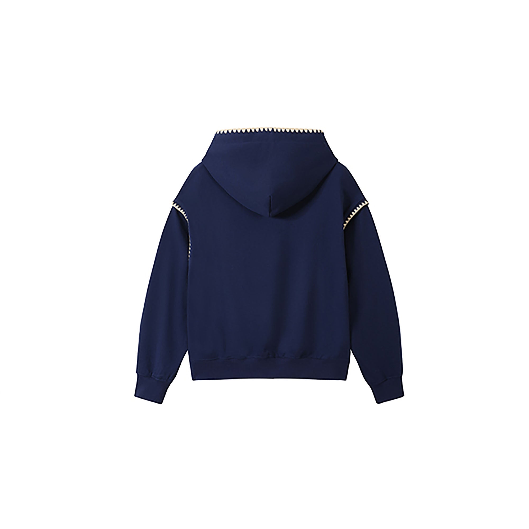 DONSMOKE Retro Embroidered Patch Whipstitch Hoodie