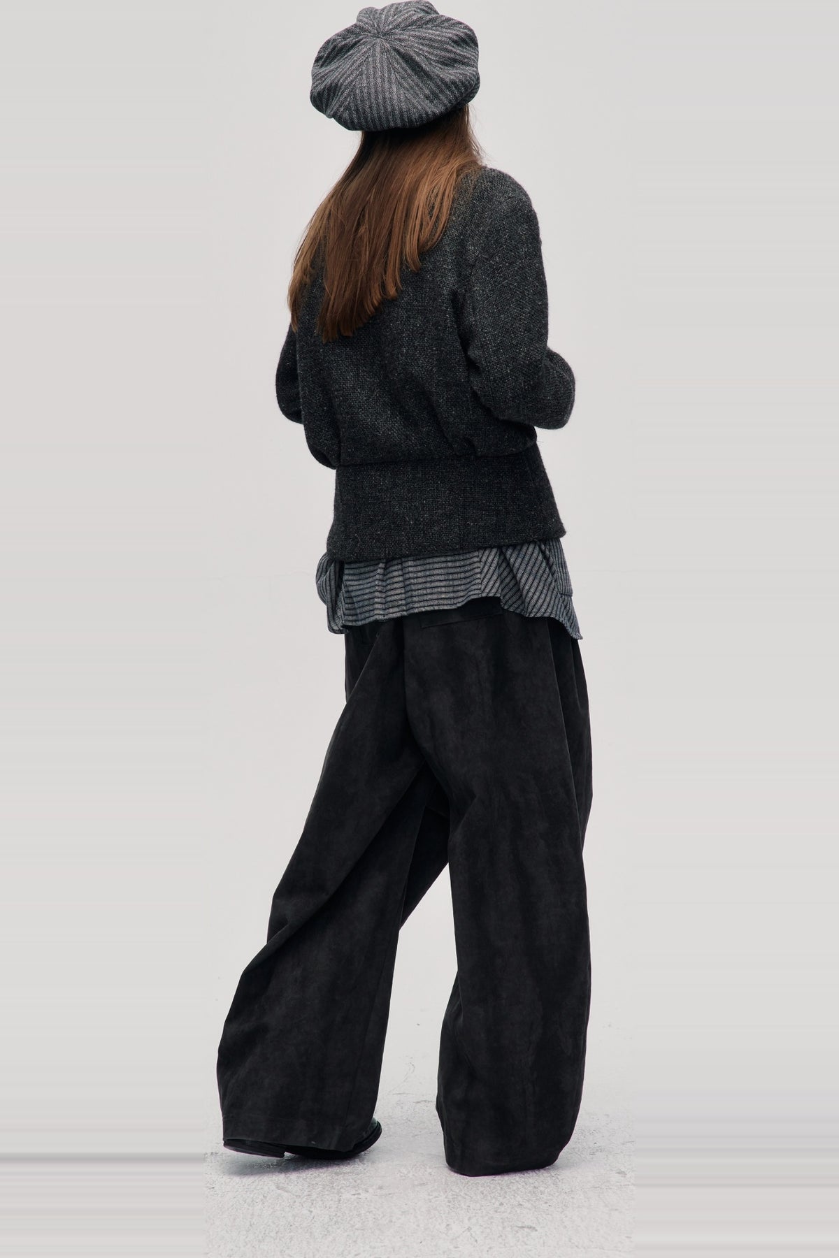 ILNya Nieternite Nifutur Striped Stand-Collar Long-Sleeve Shirt — full body