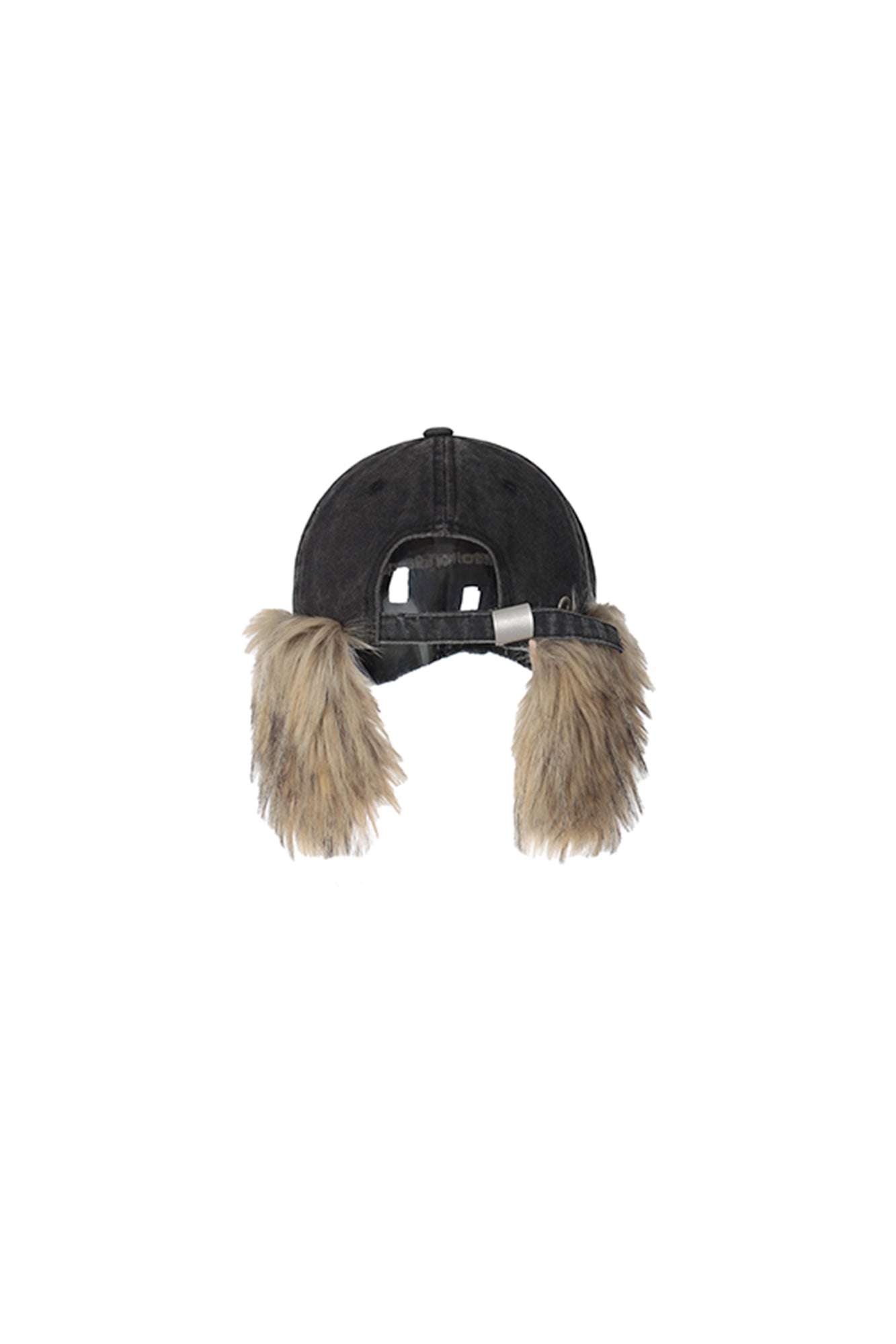 NEVER OFFEND L ANGEL Faux-Fur Ear Flaps Distressed Cap