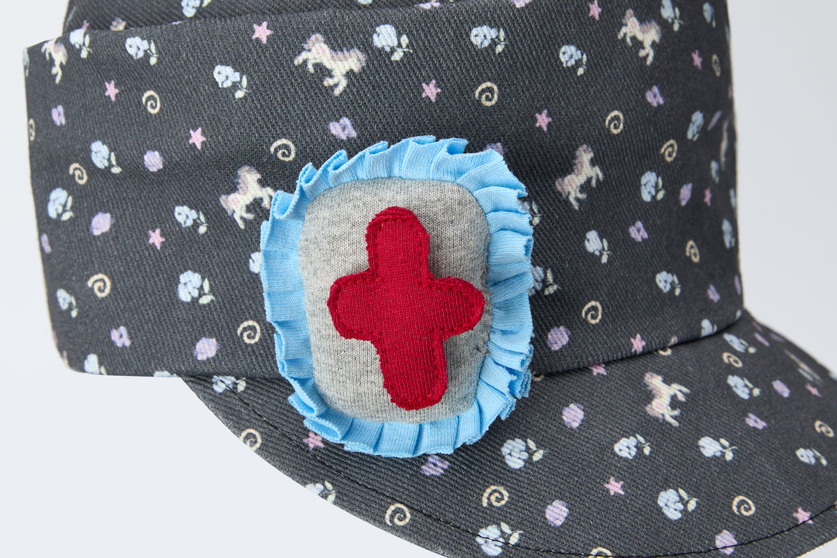 BETWEENAND Pony Full-Print Denim Cadet Cap