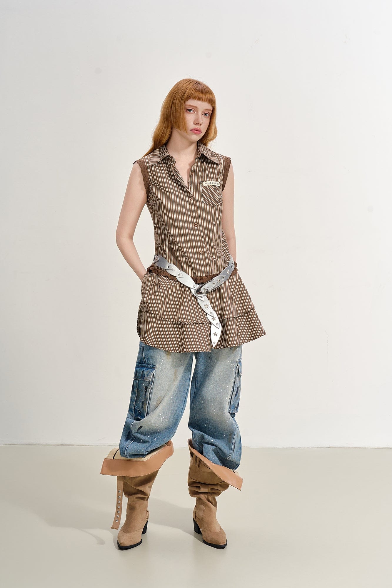 SOFITTE Splatter Stain Utility Cargo Jeans
