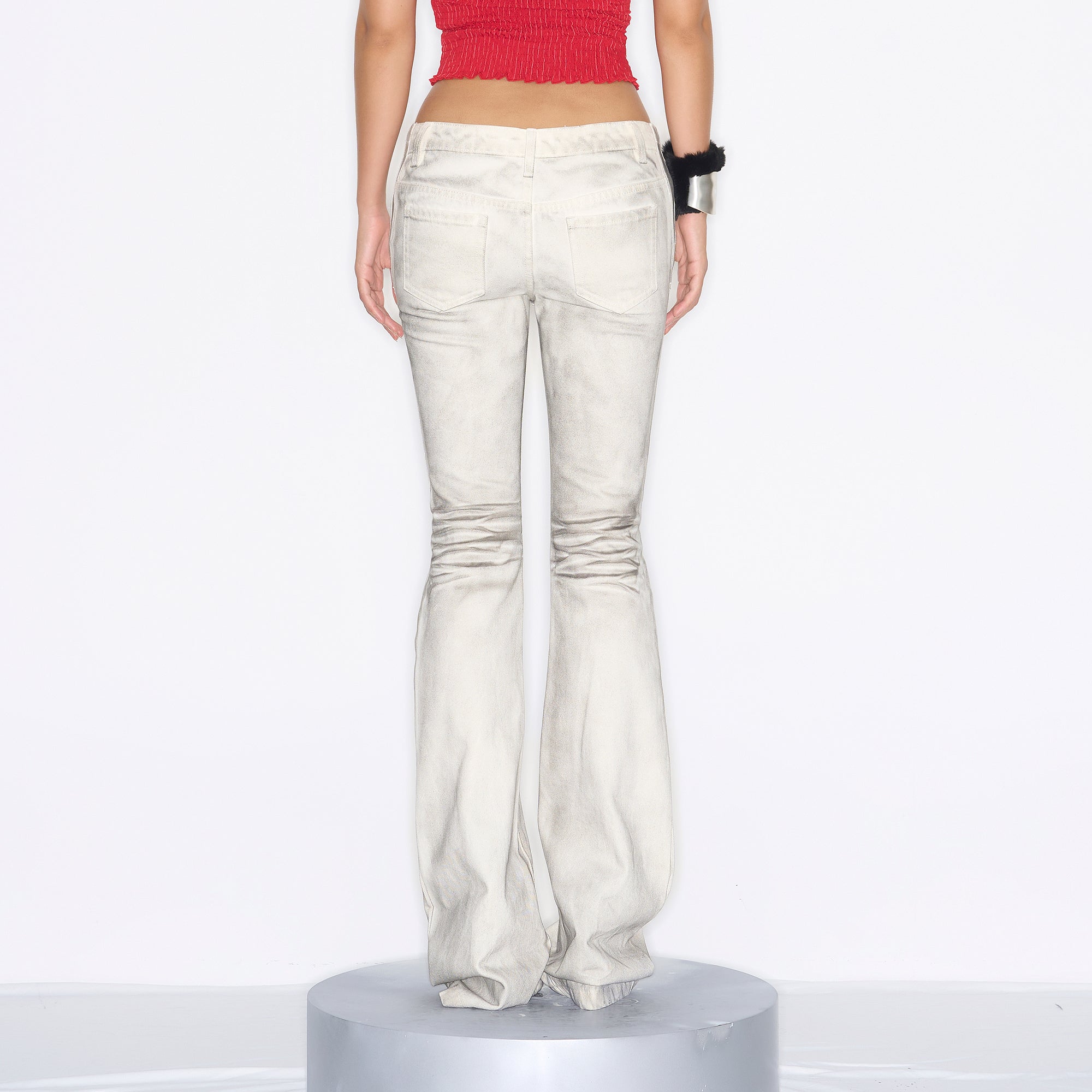 NEVER OFFEND L ANGEL Washed Heavy-Distressed Slim Jeans