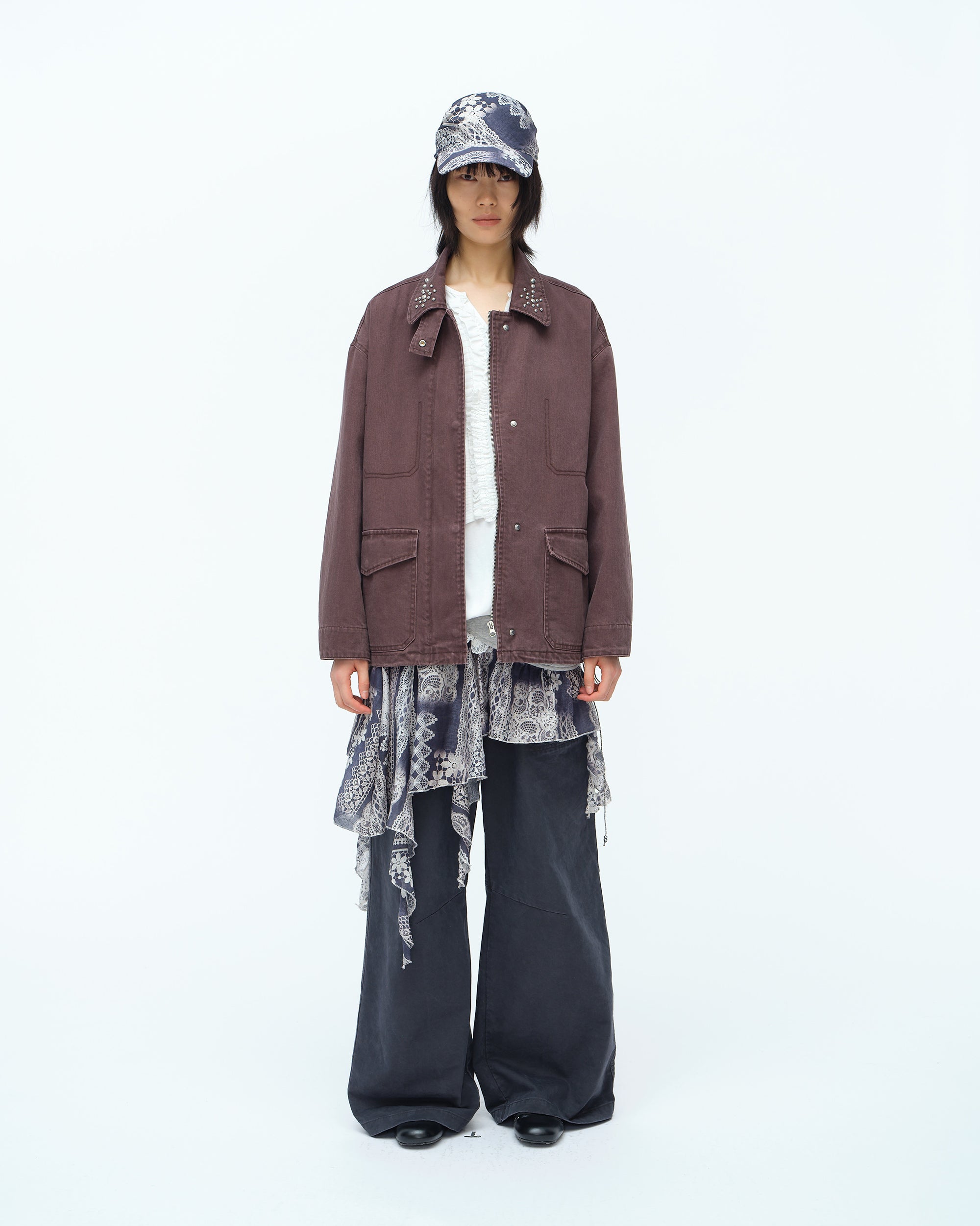 OINIMI Asymmetrical Lace Panel Skirt Wrap