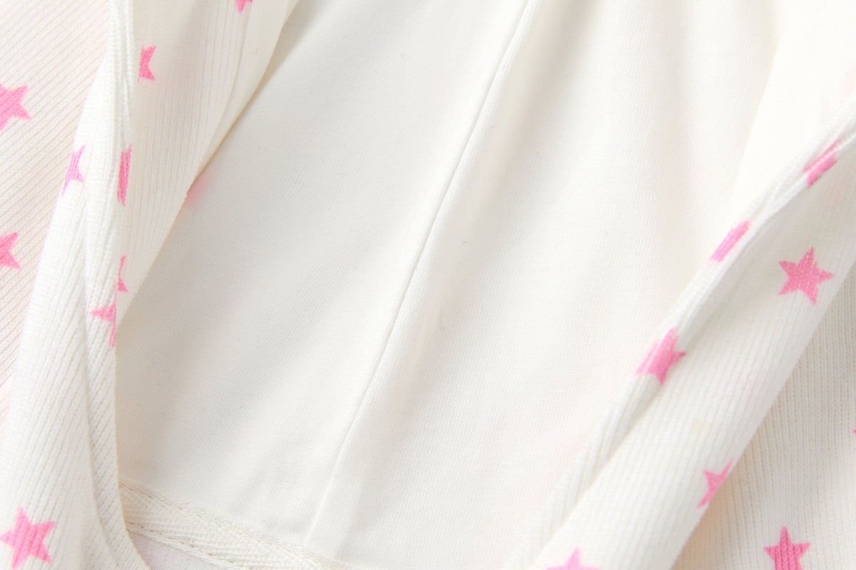 BETWEENAND Glitter Star Full-Print Slim Zip-Up Hoodie