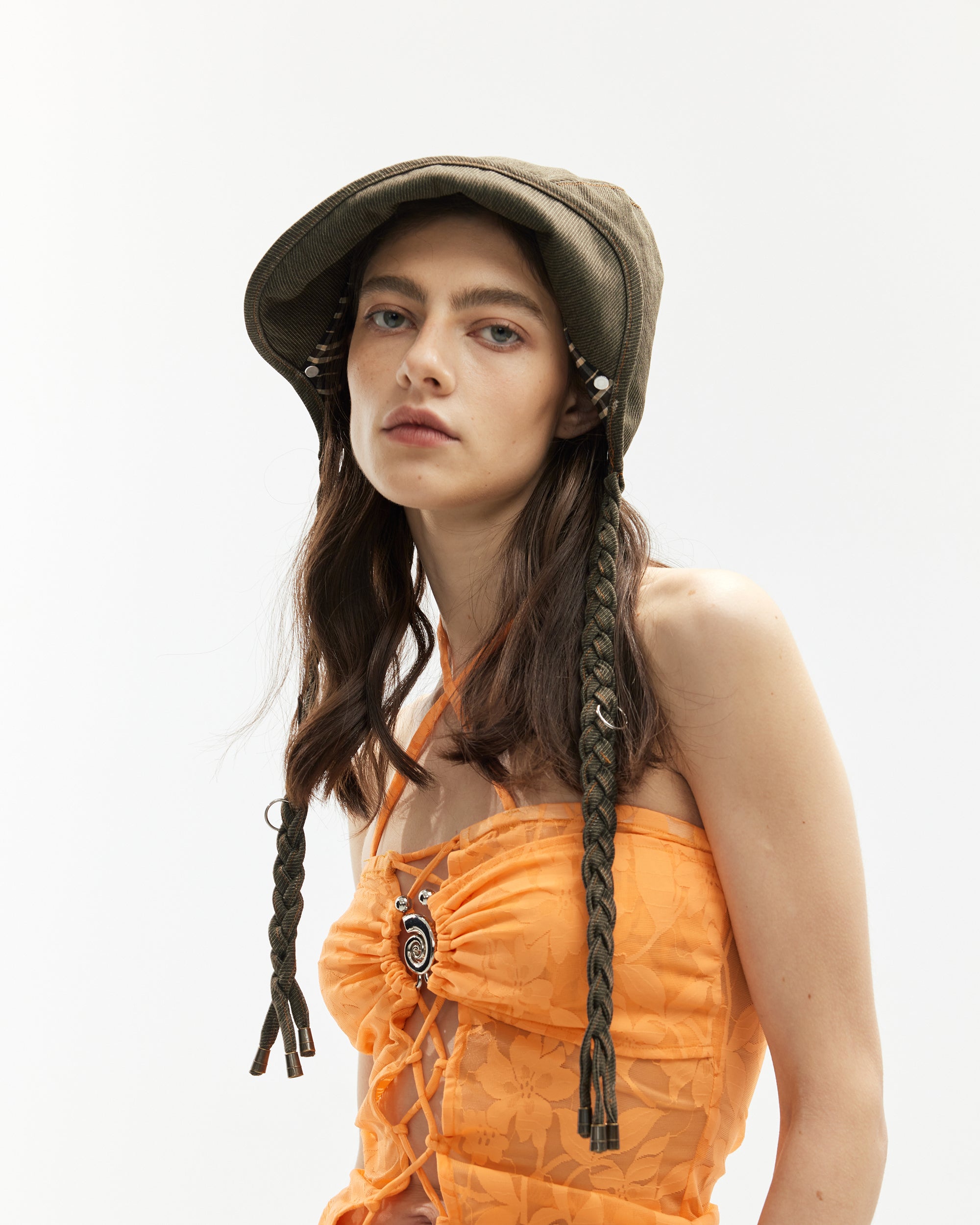 JIUWU PARK Washed Denim Workwear Bucket Hat