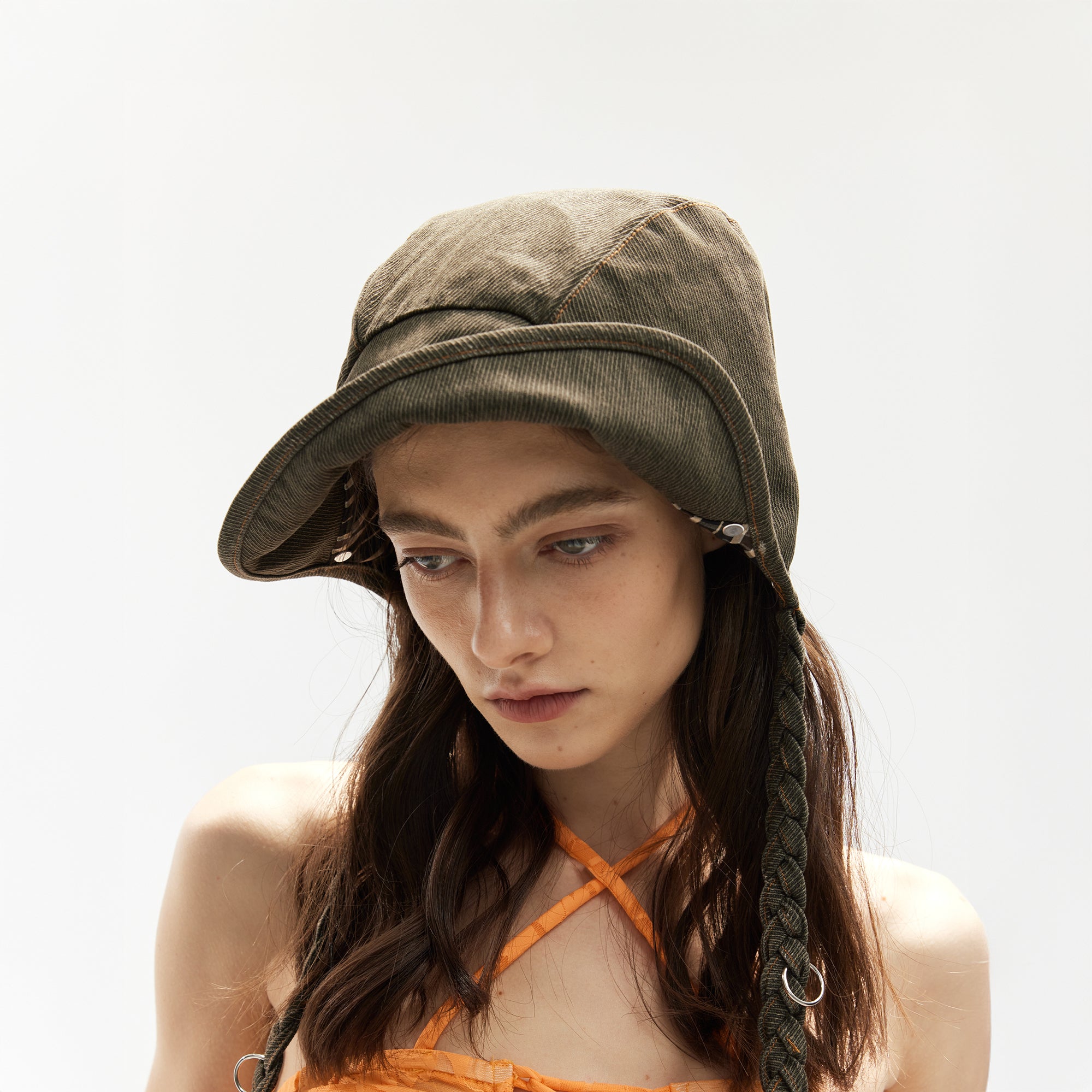 JIUWU PARK Washed Denim Workwear Bucket Hat