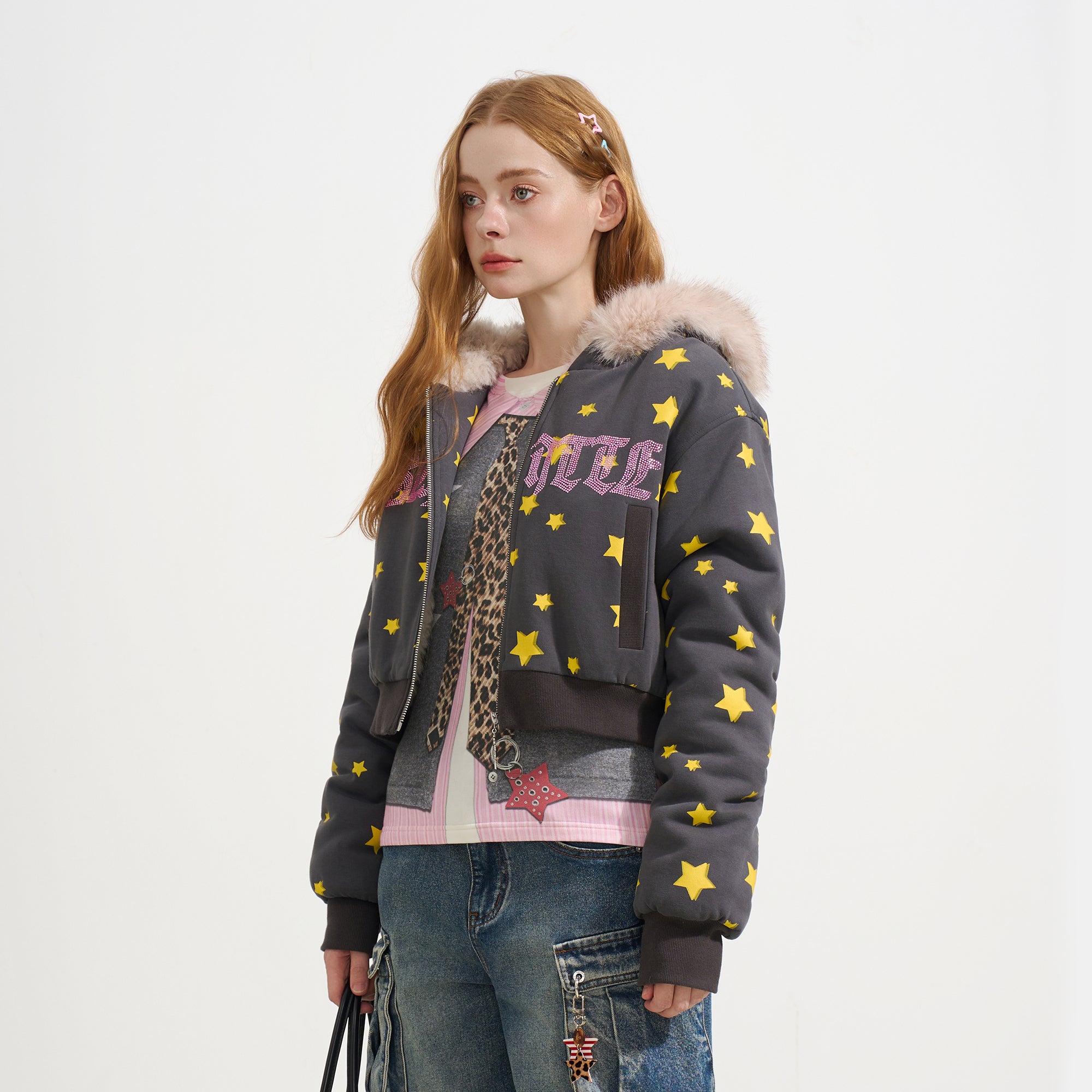 SOFITTE Star Full-Print Faux-Fur Lined Jacket