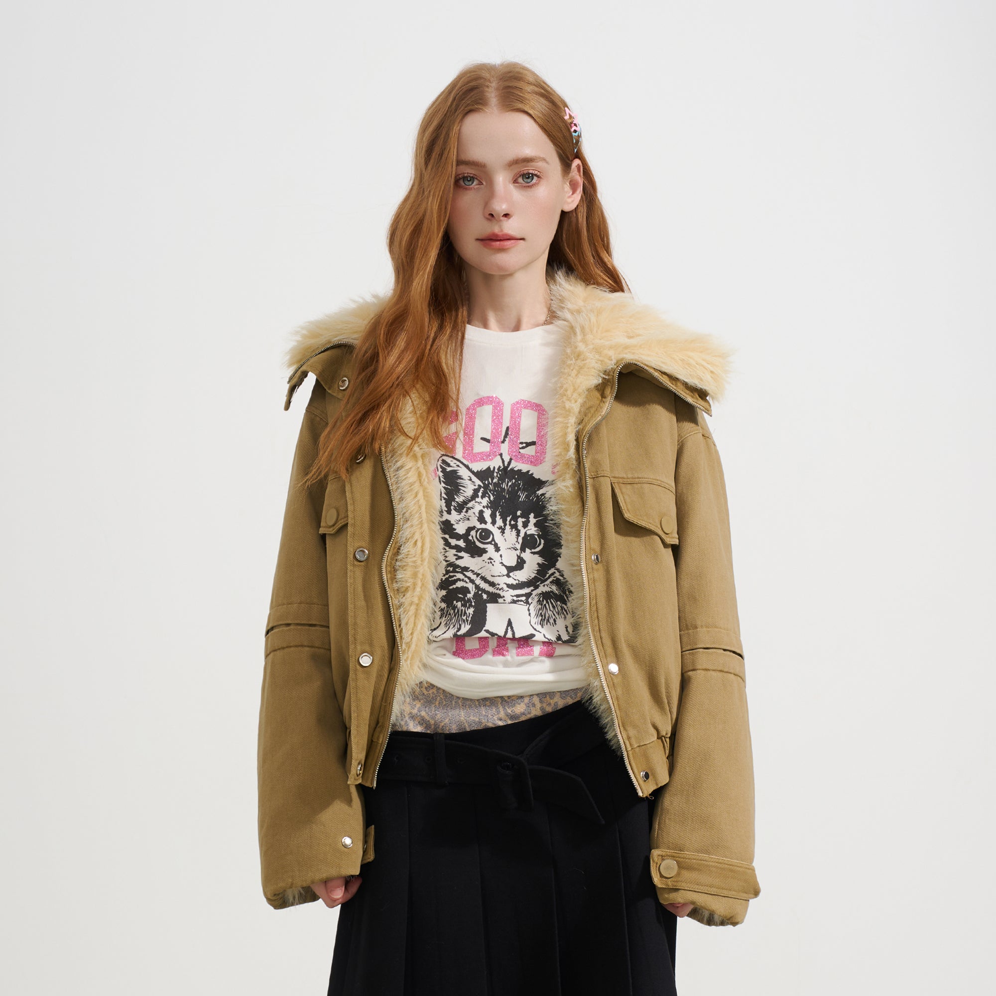 SOFITTE Faux-Fur Lined Utility Bomber Jacket