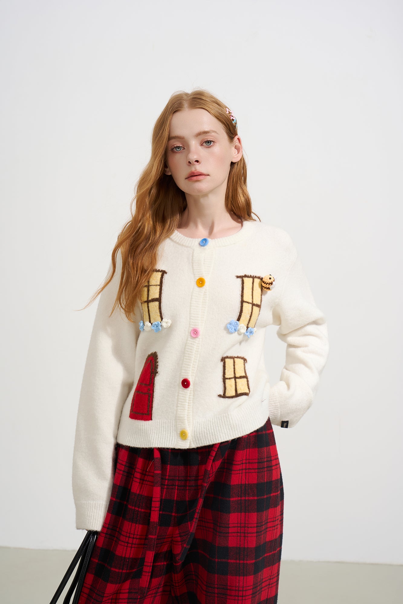 SOFITTE Flowers & Bees Window Embellished Cardigan