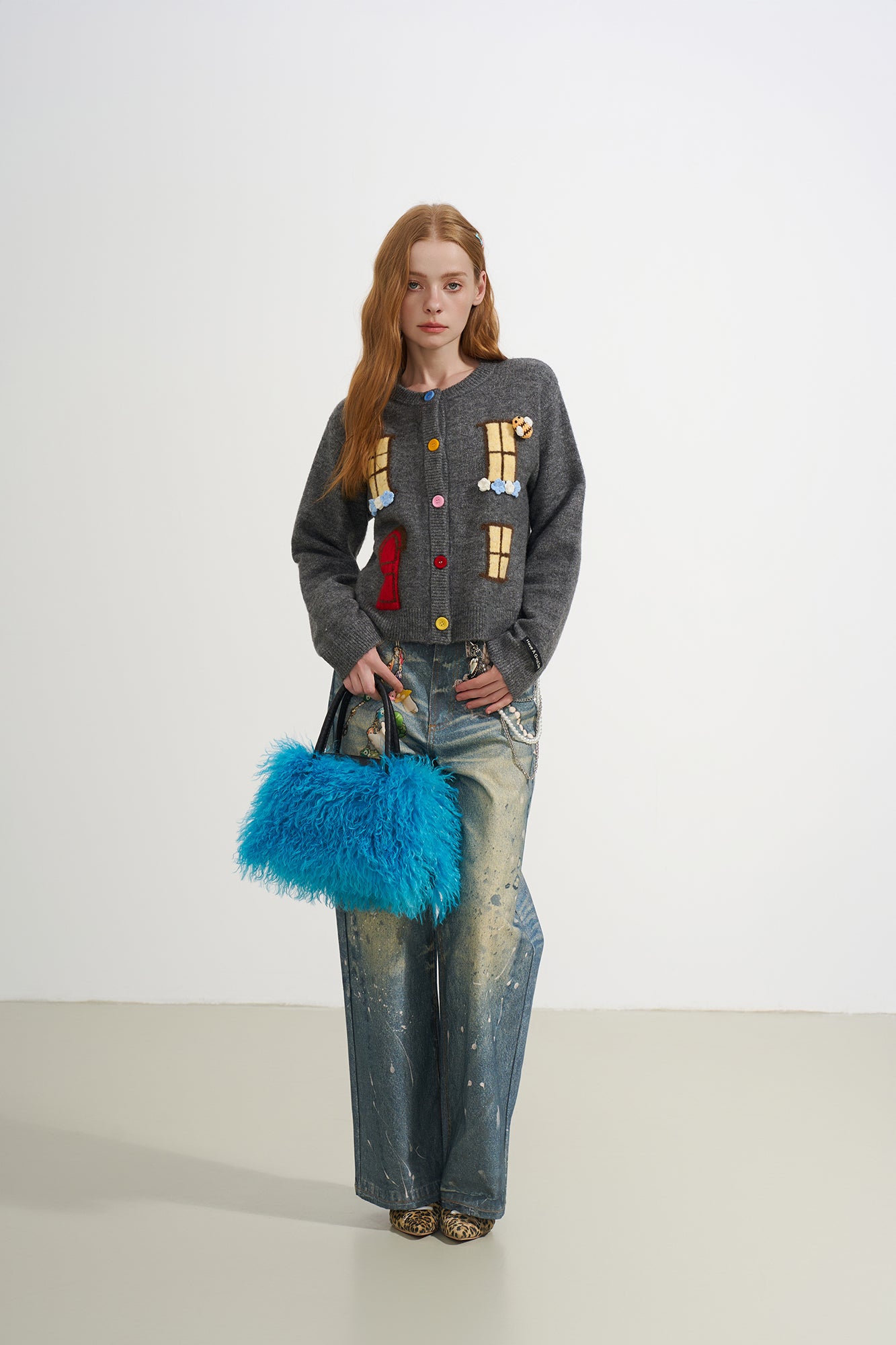 SOFITTE Flowers & Bees Window Embellished Cardigan