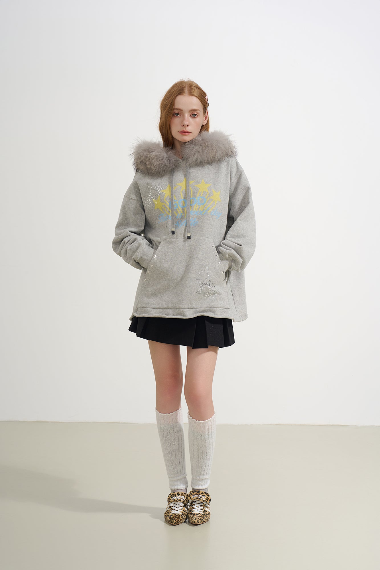 SOFITTE Star Graphic Faux-Fur Trim Hoodie