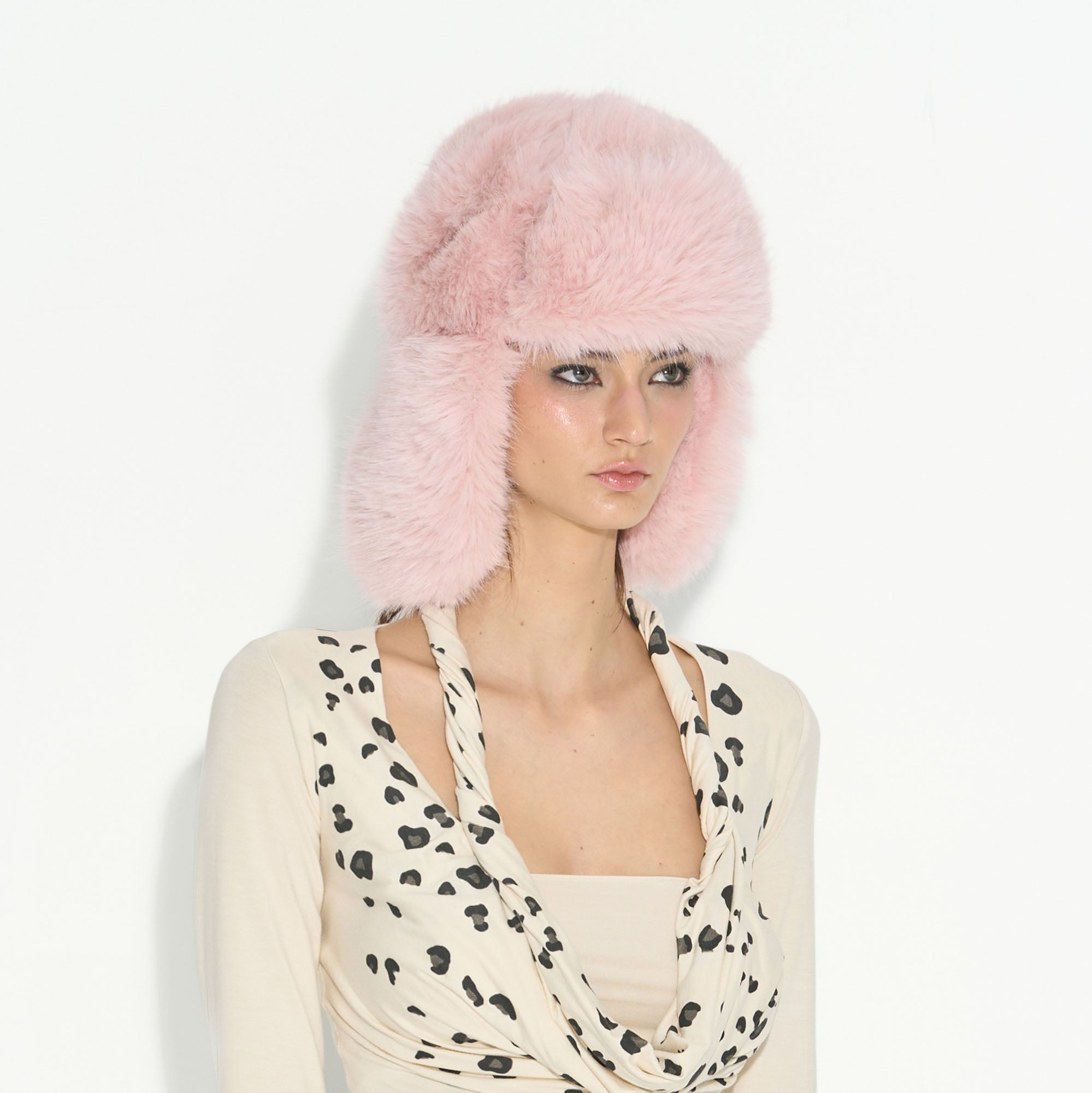 NEVER OFFEND L ANGEL Fluffy Faux Fur Ear Flap Hat