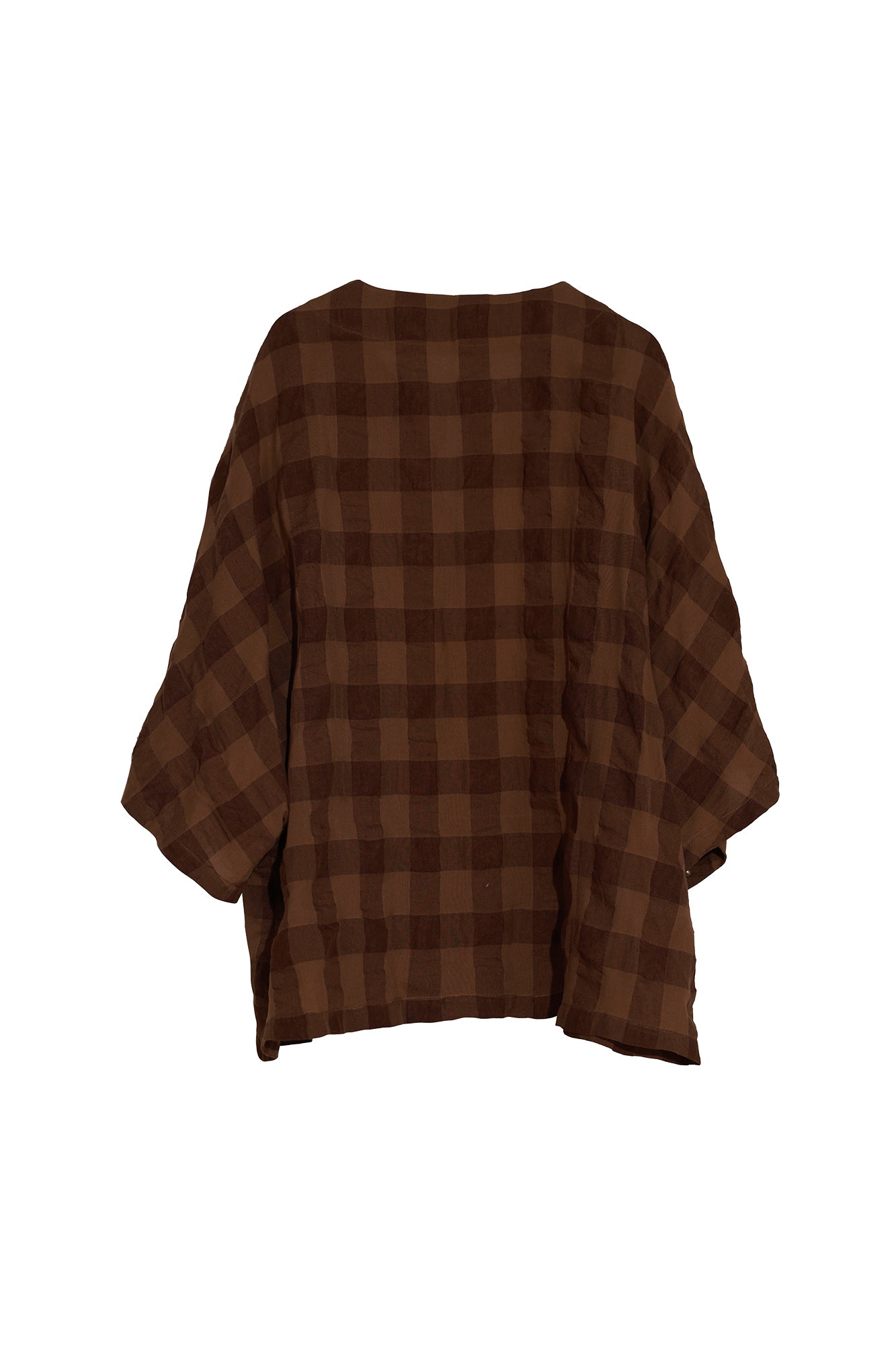 INCH LIM Plaid Drawstring Sleeve Top
