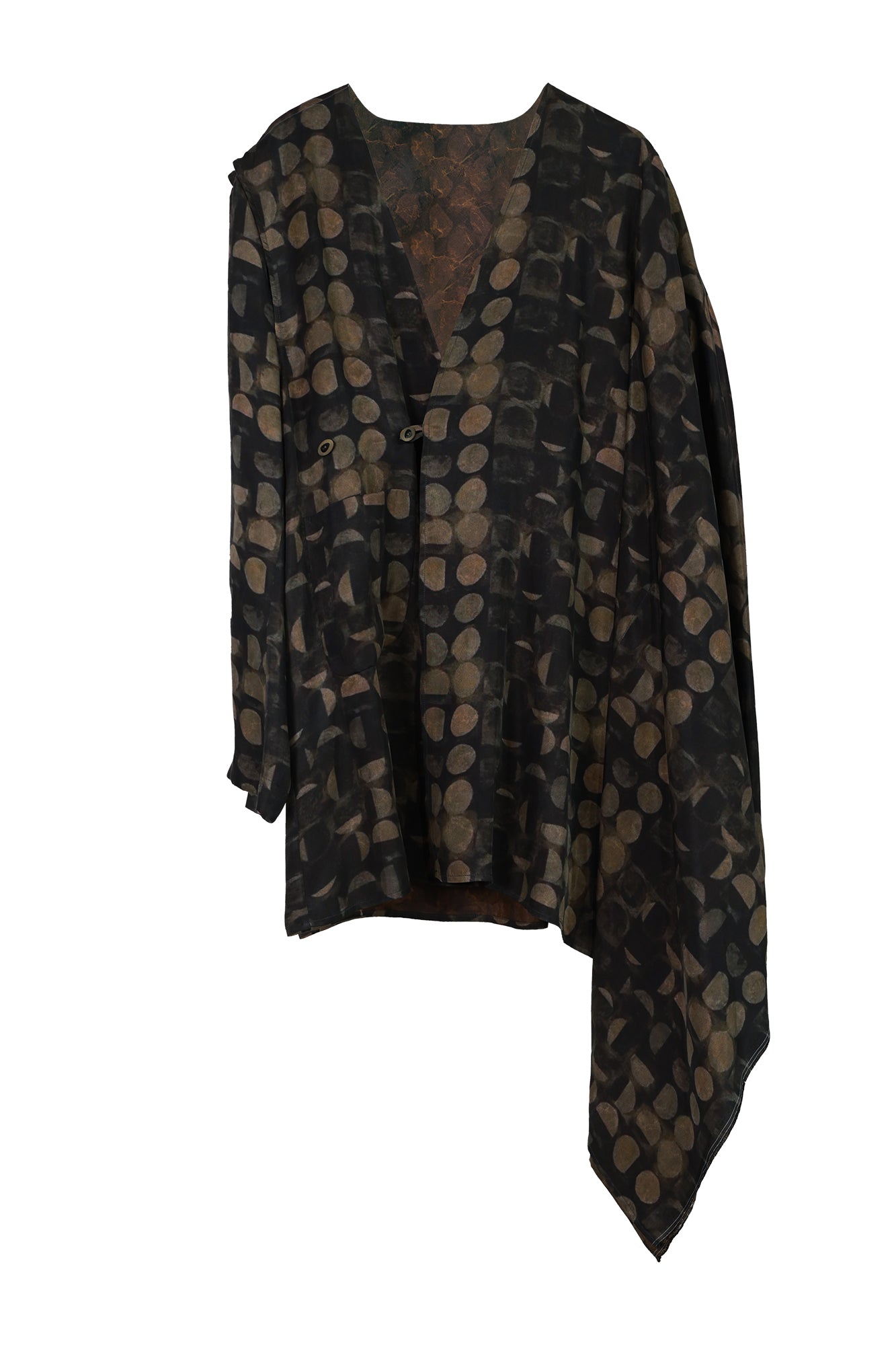 INCH LIM Asymmetric Polka-Dot Full-Print Jacket