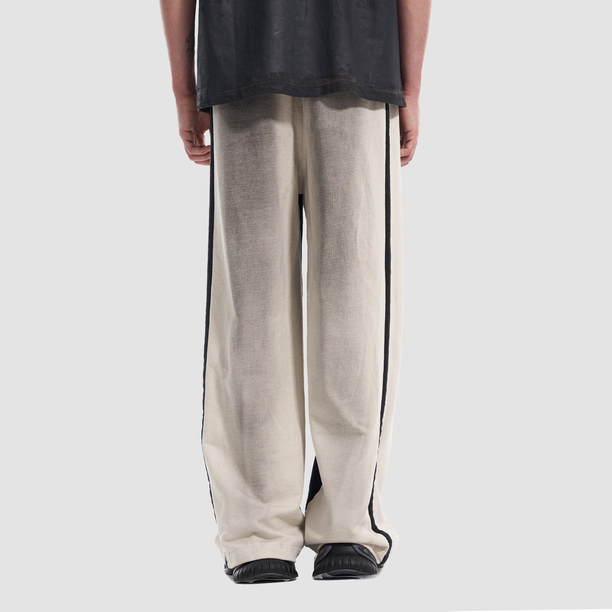 VANN VALRENCE Frayed Graphic Contrast Panel Sweatpants