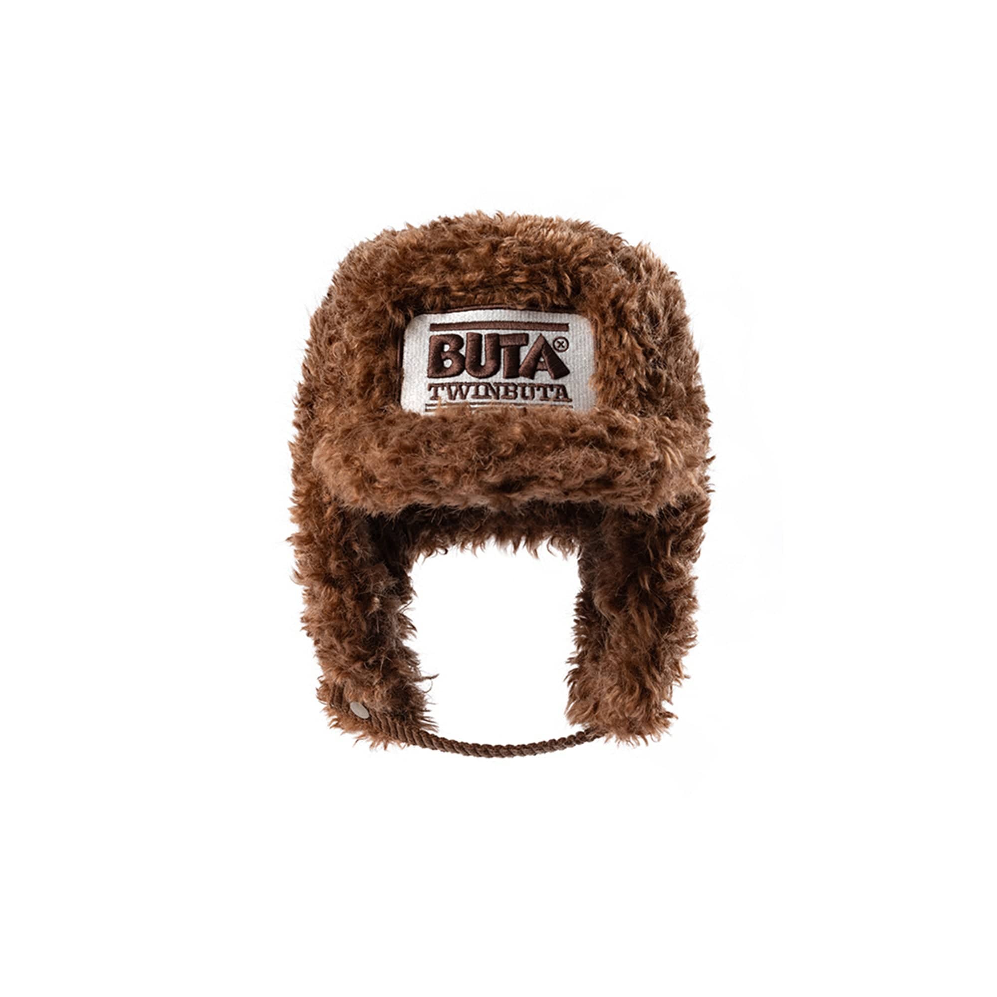 TWINBUTA Heart-Patch Faux Fur Trapper Hat