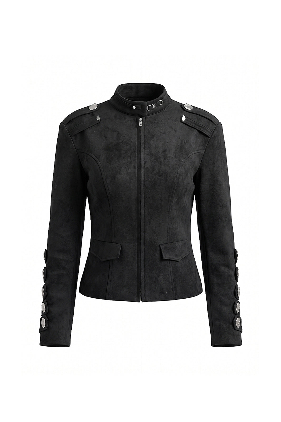 AE30 SAINT Cinched-Waist Padded-Shoulder Napoleon Jacket