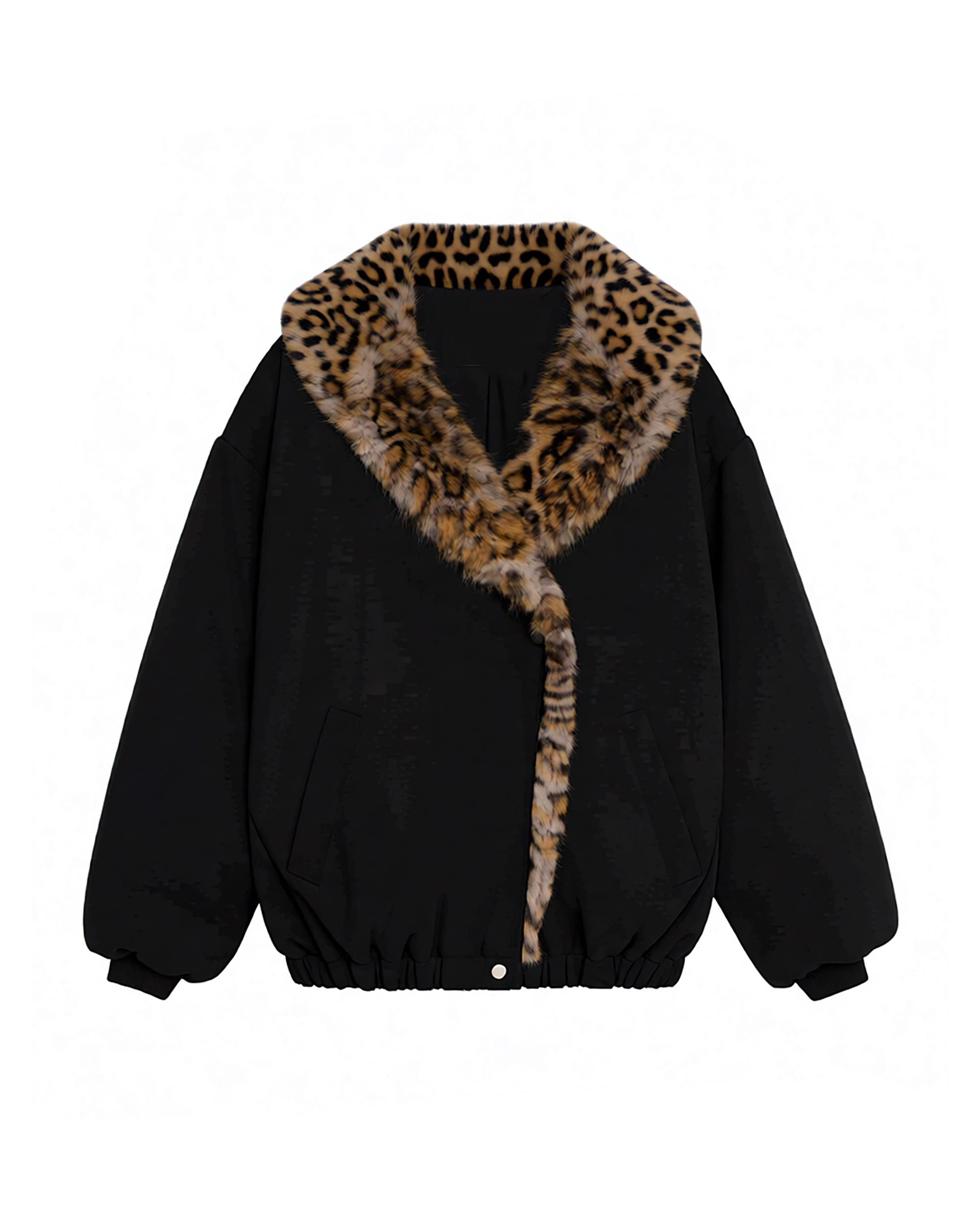 AE30 SAINT Faux Fur Trim Ruched Sleeve Parka