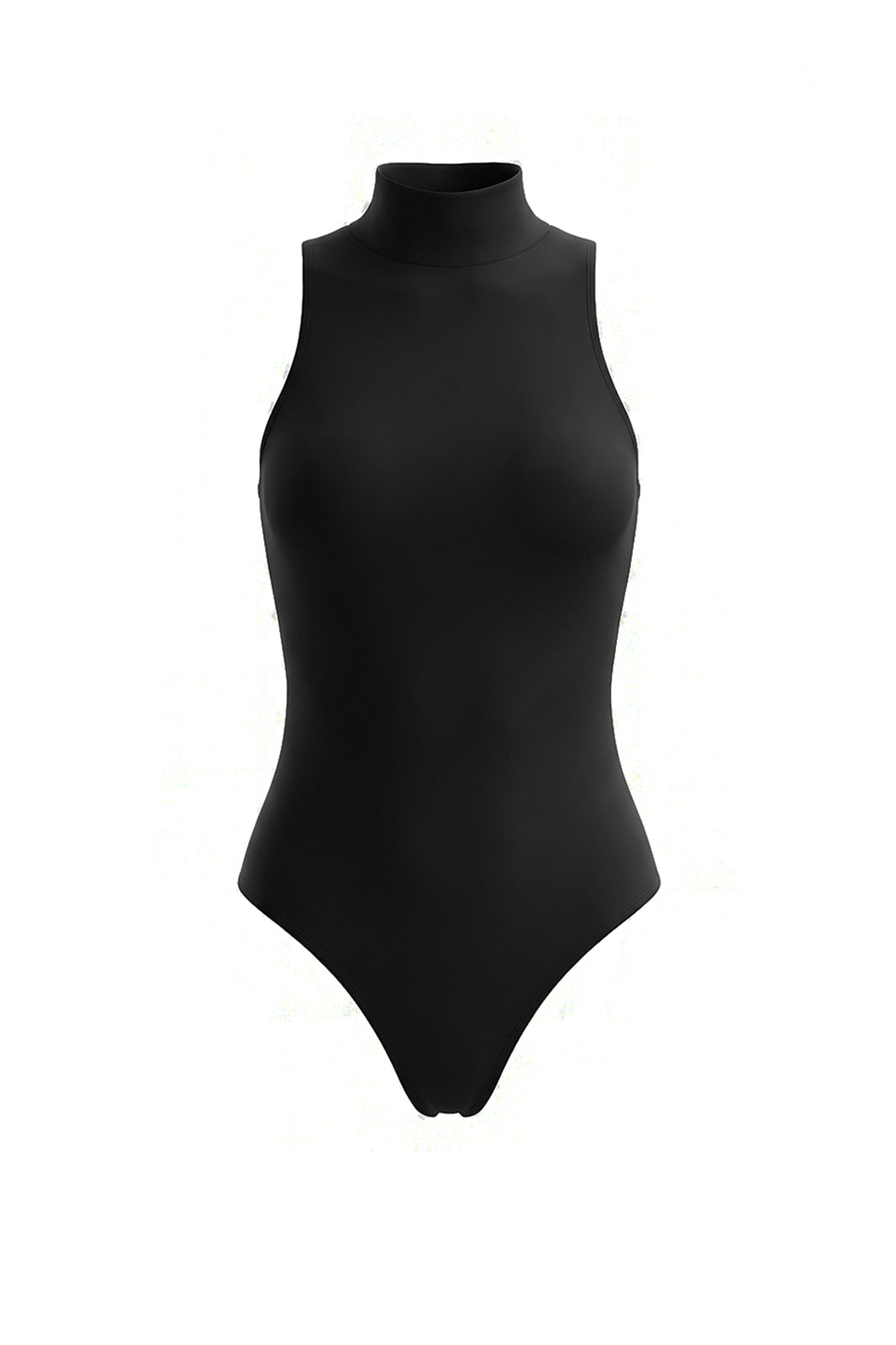 AE30 SAINT Sleeveless Mock-Neck Lattice-Back Bodysuit