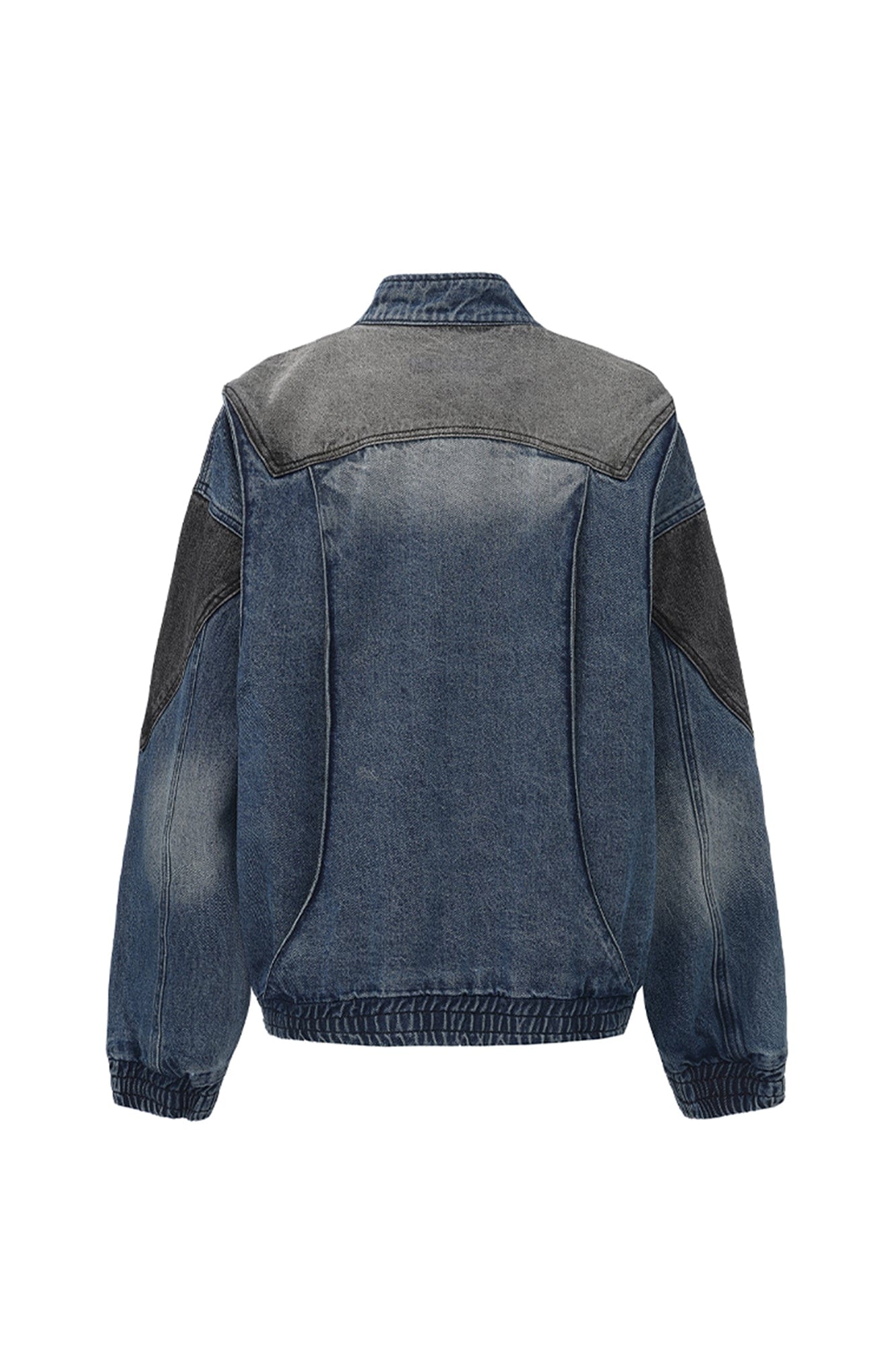 VANN VALRENCE Faded-Wash Paneled Denim Jacket
